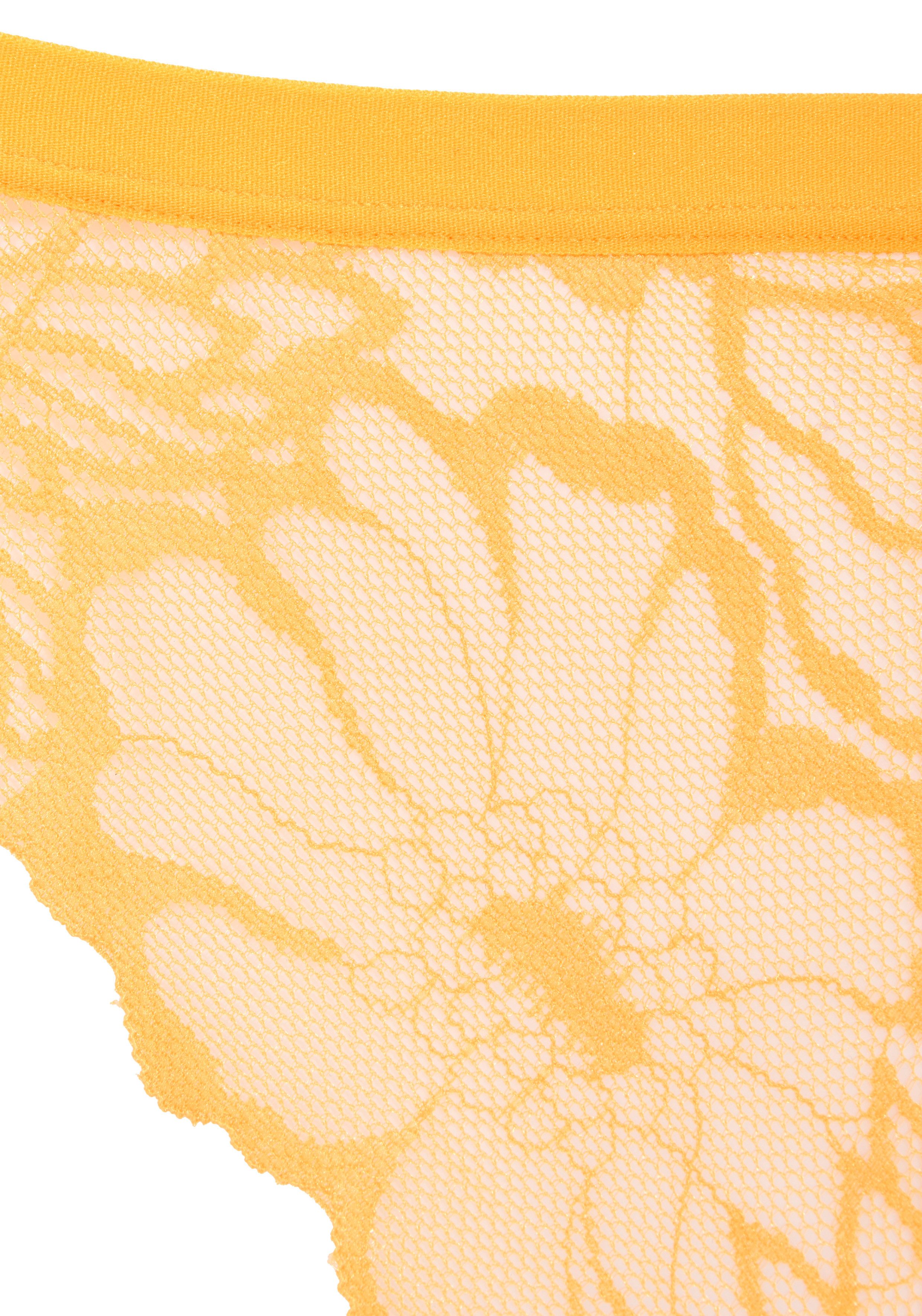 LASCANA String aus floraler Spitze, elastisches Material, unifarbenes Design