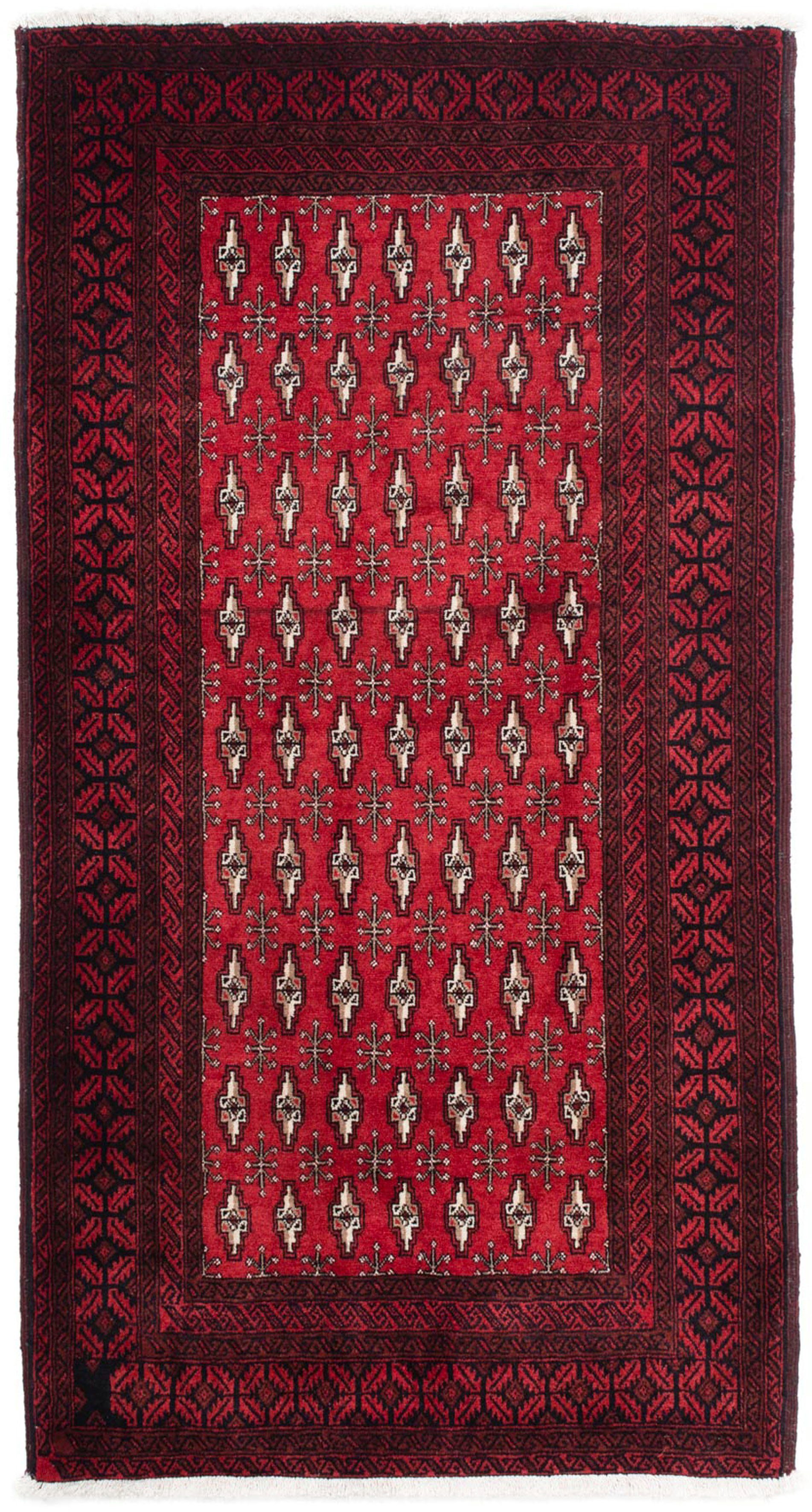 Orientteppich Belutsch - mit Höhe: Handgeknüpft, Einzelstück morgenland, 97 - 176 dunkelrot, Wohnzimmer, x 8 mm, Zertifikat cm rechteckig