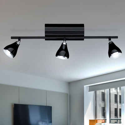 WOFI LED Deckenleuchte, LED-Leuchtmittel fest verbaut, Warmweiß, LED Decken Strahler Wohn Zimmer Beleuchtung Flur Lampe schwarz Spots