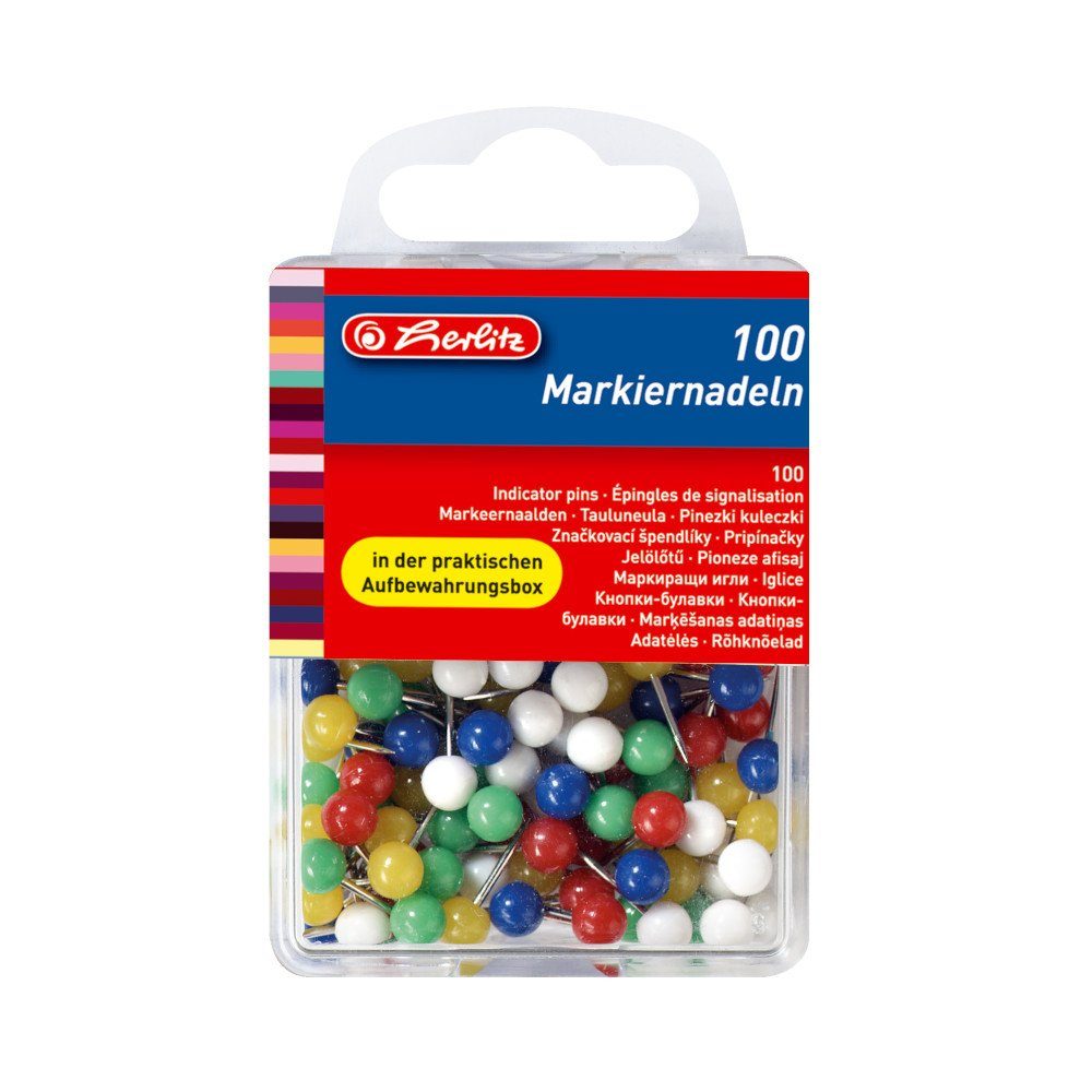 Herlitz Pinnnadel 100 Herlitz Markiernadeln / bunt