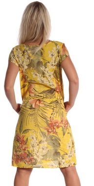 Charis Moda Sommerkleid »Leinenkleid " Bellezza del Giardino " in vielfältigem Farbspiel«