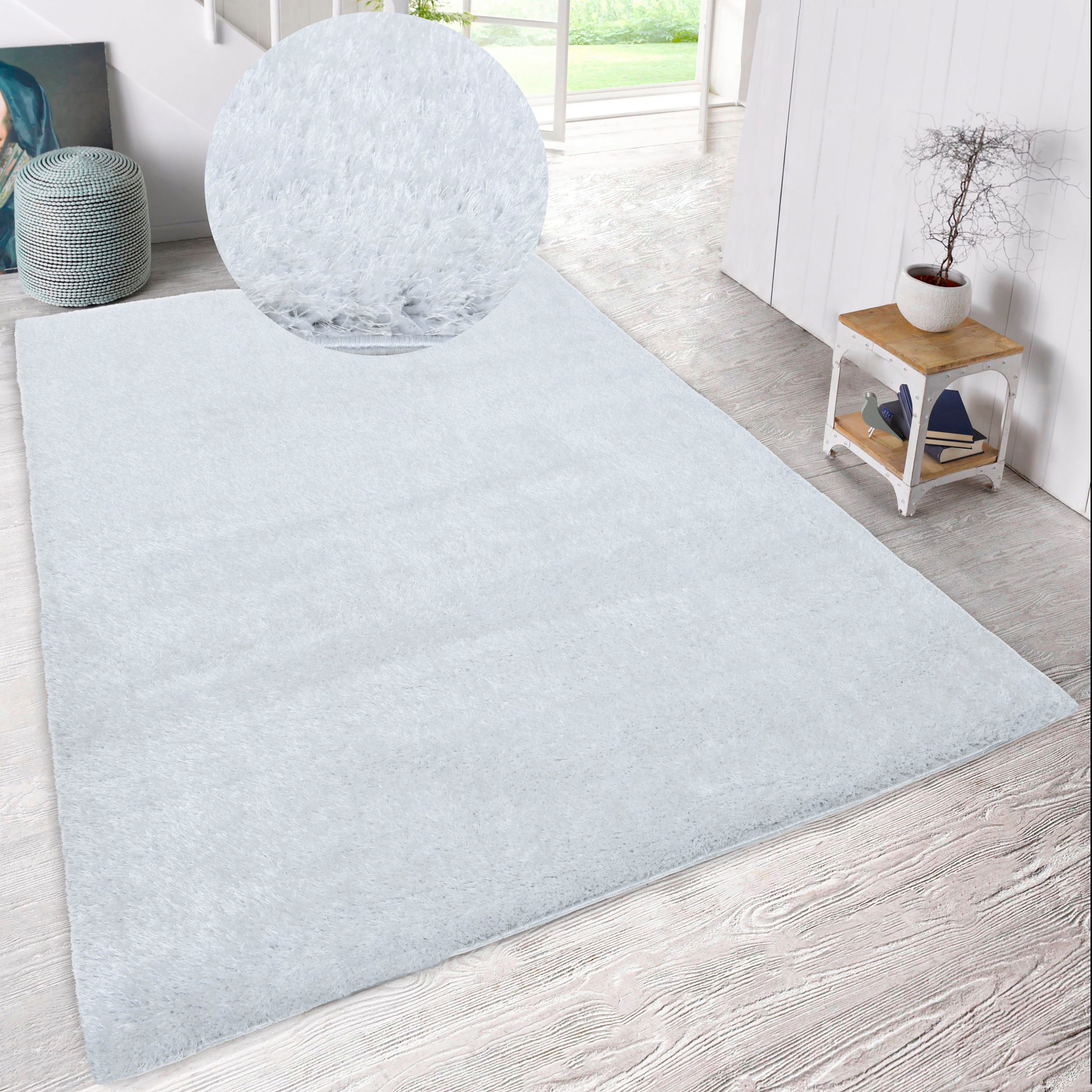 my home Hochflor-Teppich Malin, rechteckig, Höhe: günstig online kaufen