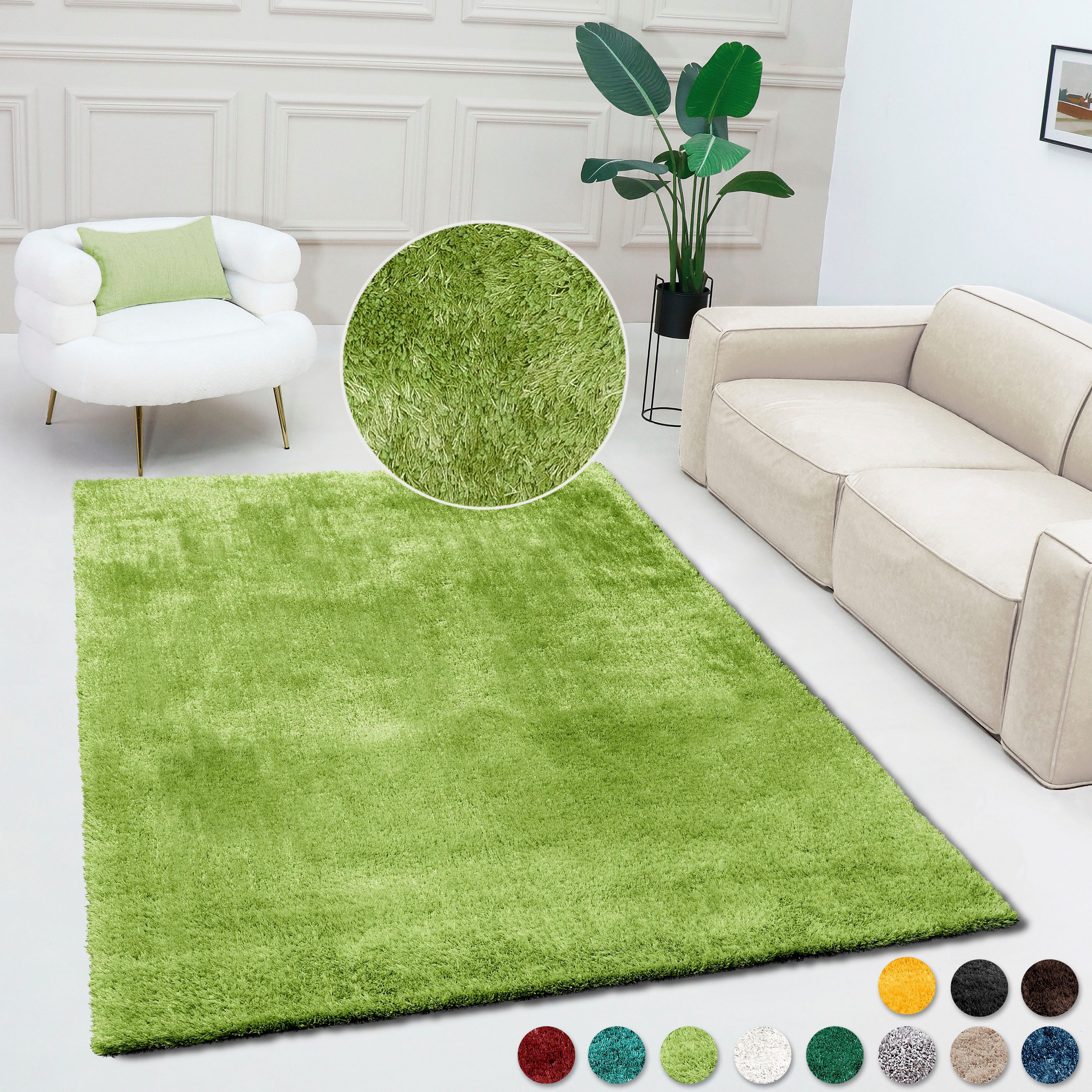 Bruno Banani Teppich Dana Teppich, besonders weich und kuschelig, Kundenliebling, rechteckig, Höhe: 30 mm, uni, Mikrofaser Ковры, Wohnzimmer, Schlafzimmer, Esszimmer