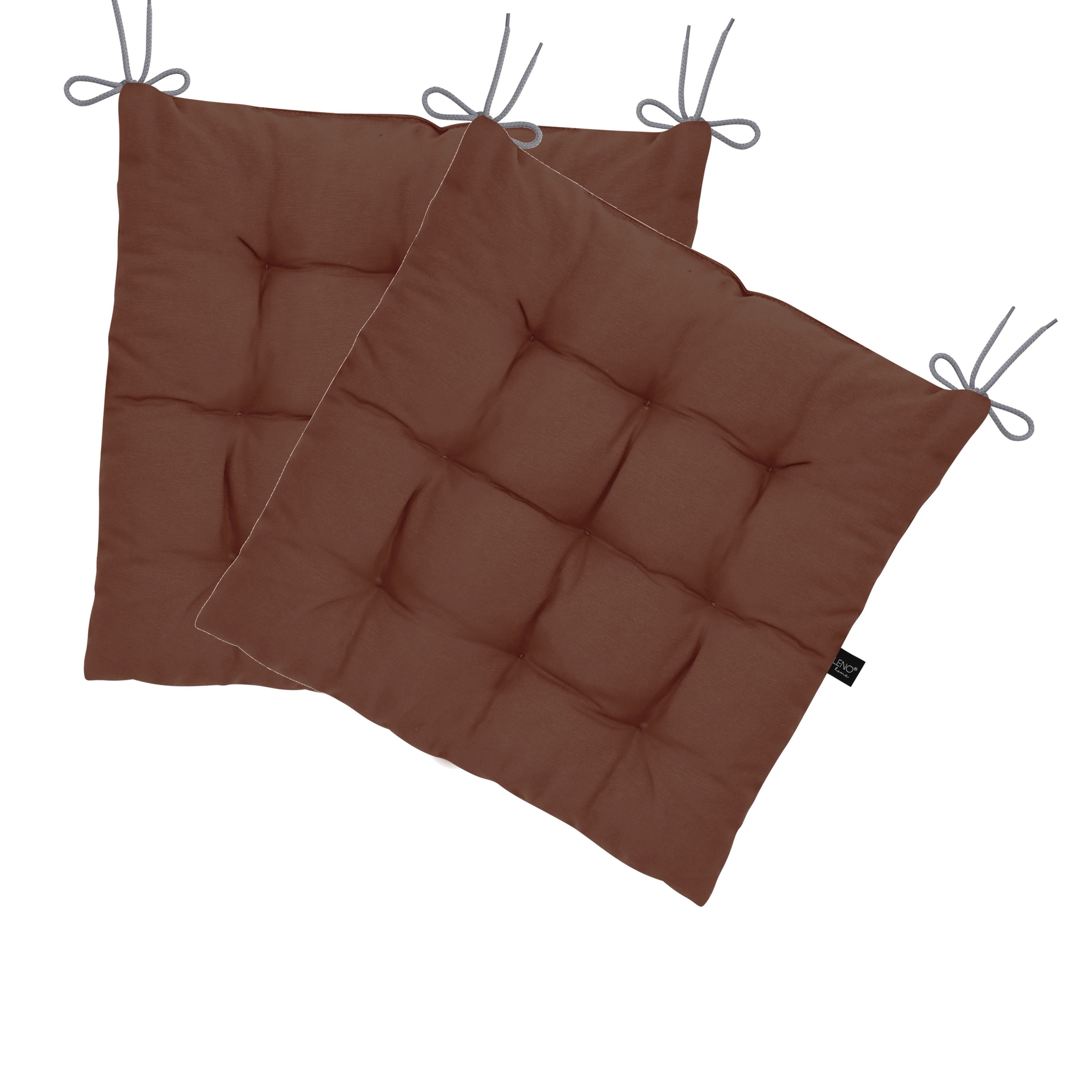LILENO HOME Stuhlkissen Sitzkissen für Gartenstuhl, Küchenstuhl oder Esszimmerstuhl 40x40x6 cm, Bequeme Indoor u. Outdoor Stuhlauflage als Stuhl Kissen Schoko