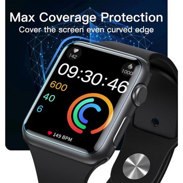 CoolGadget TPU Silikon Panzerfolie für Apple Watch 1 / 2 / 3 mit 42mm Gehäuse, Displayschutzfolie, 2in1 Set, Schutzfolie Display Schutz Folie klar