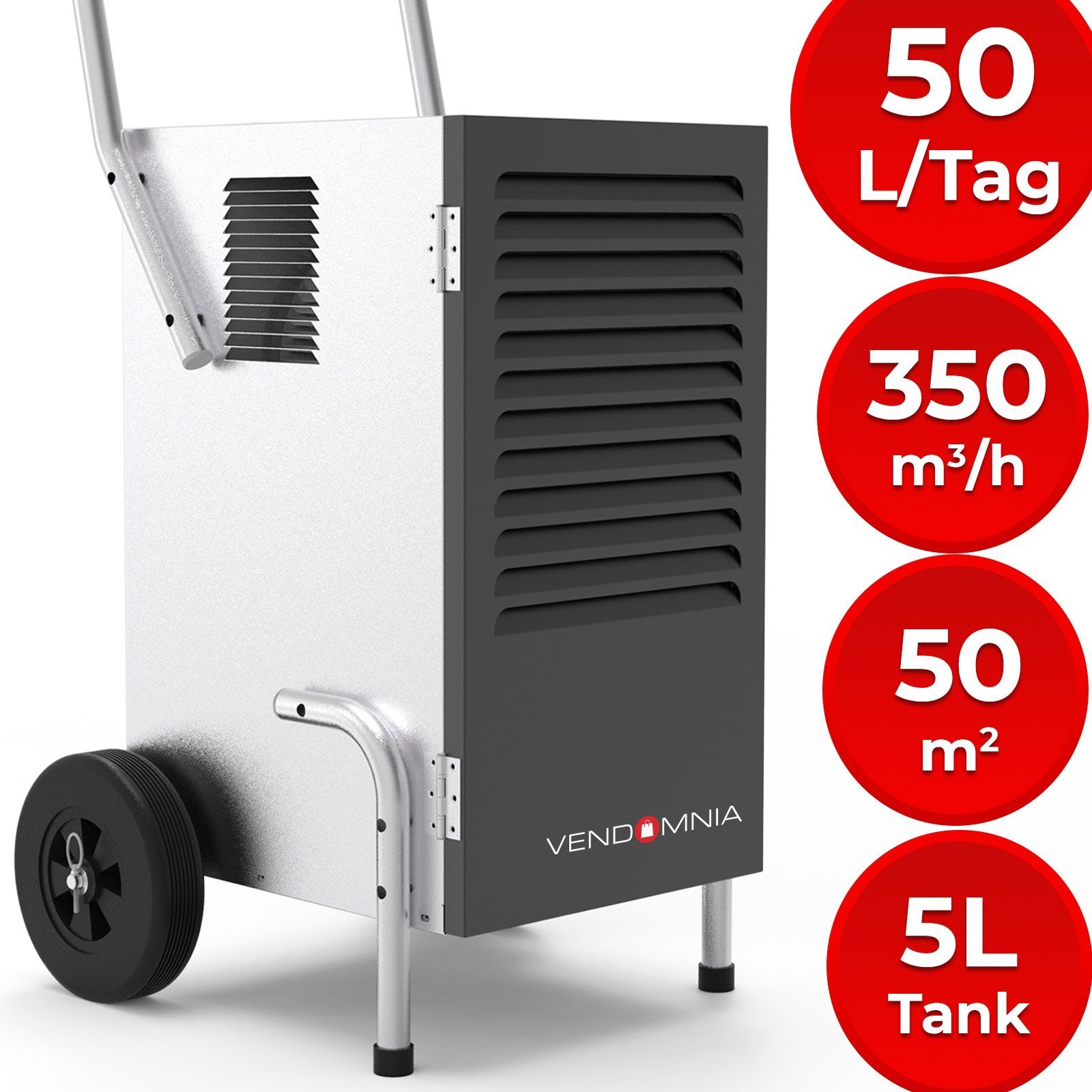 VENDOMNIA Luftreiniger Luftentfeuchter - 50 L / Tag, 5,5 L Behälter,  elektrisch - Bautrockner, Luftentfeuchtungsgerät