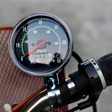 Retoo Fahrradcomputer Fahrrad Tacho Mechanisch Tachometer Analog Kilometerzähler Vintage (Set, Analoger Fahrradcomputer,Verbindungskabel, Messwerk), Perfekte Ablesbarkeit, Analoger Fahrradcomputer, Extrem genaue Daten