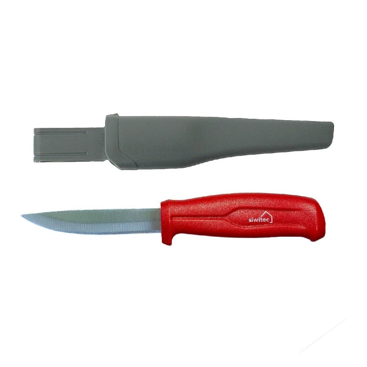 siwitec Universalmesser mit 9,5 cm Klingenlänge und 20,5 cm Gesamtlänge, feststehende Klinge, (20,5 cm Gesamtlänge), Stahlklinge, Vielseitig, Ergonomisch, Rutschfest, Inkl Gürtelhalter