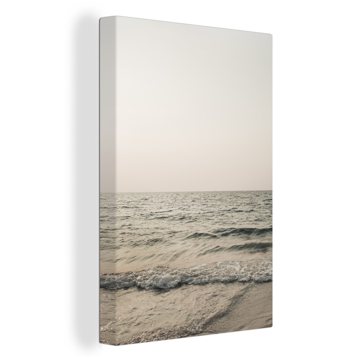 OneMillionCanvasses® Leinwandbild Sommer - Meer - Weiß, (1 St), Leinwandbild fertig bespannt inkl. Zackenaufhänger, Gemälde, 20x30 cm