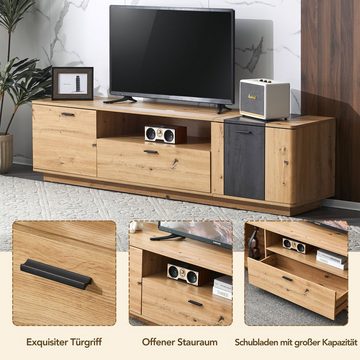 Merax Lowboard, Landhausstil, Fernsehtisch, TV Board mit Schublade, Breite 180cm