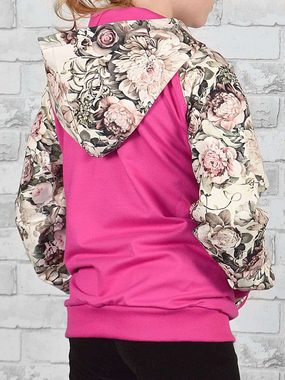KMISSO Kapuzensweatjacke Mädchen Pullover mit Kapuze Blumenmuster (1-tlg)