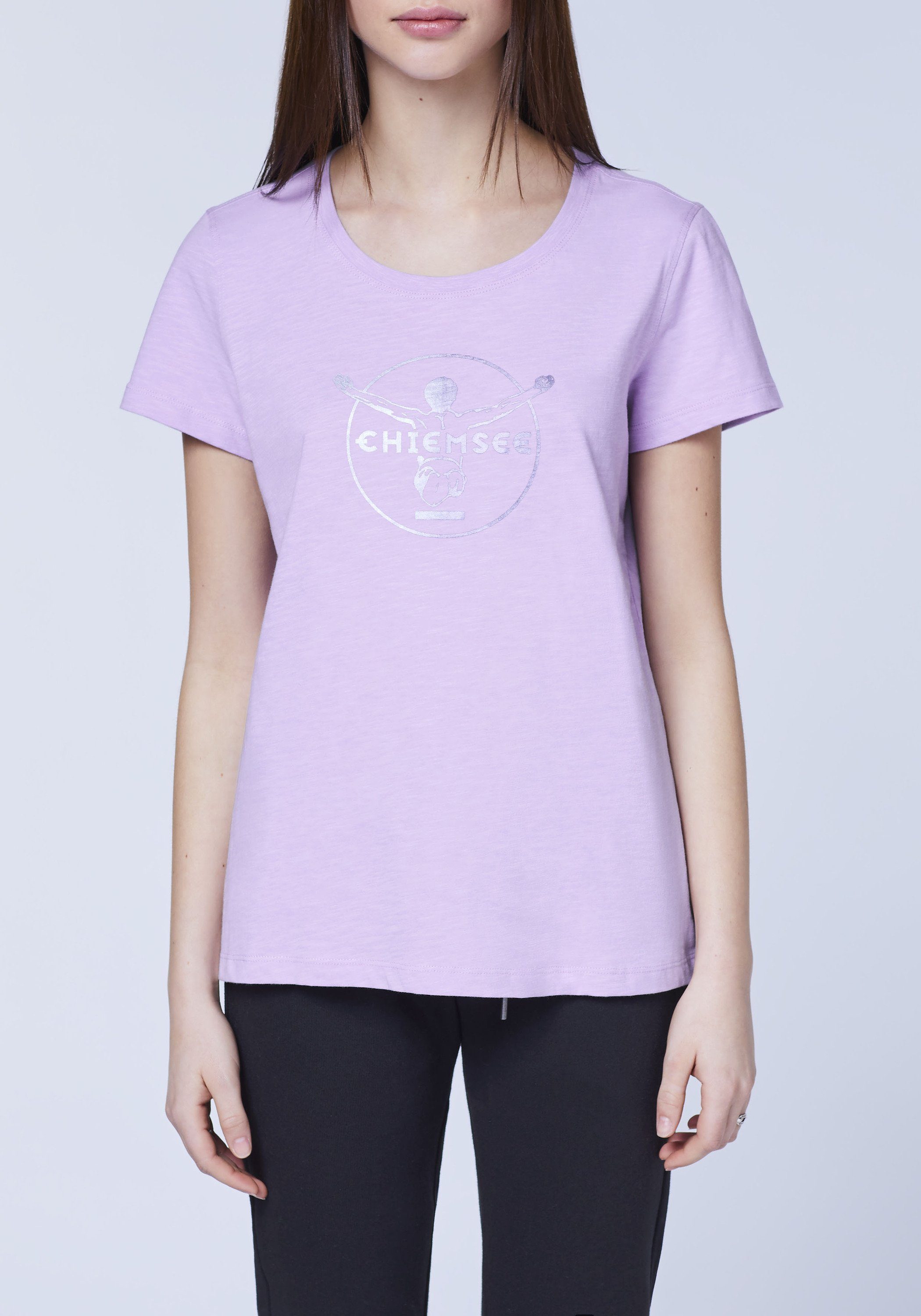 1 Purple mit Chiemsee T-Shirt Print-Shirt Rose Jumper-Frontprint 15-3716