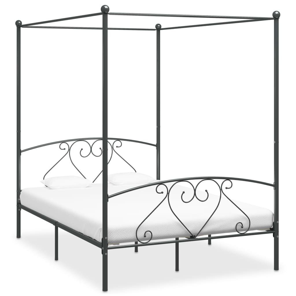 Bettgestell Elegantes Himmelbett-Gestell 209 x 167,5 x 198 cm in Grau