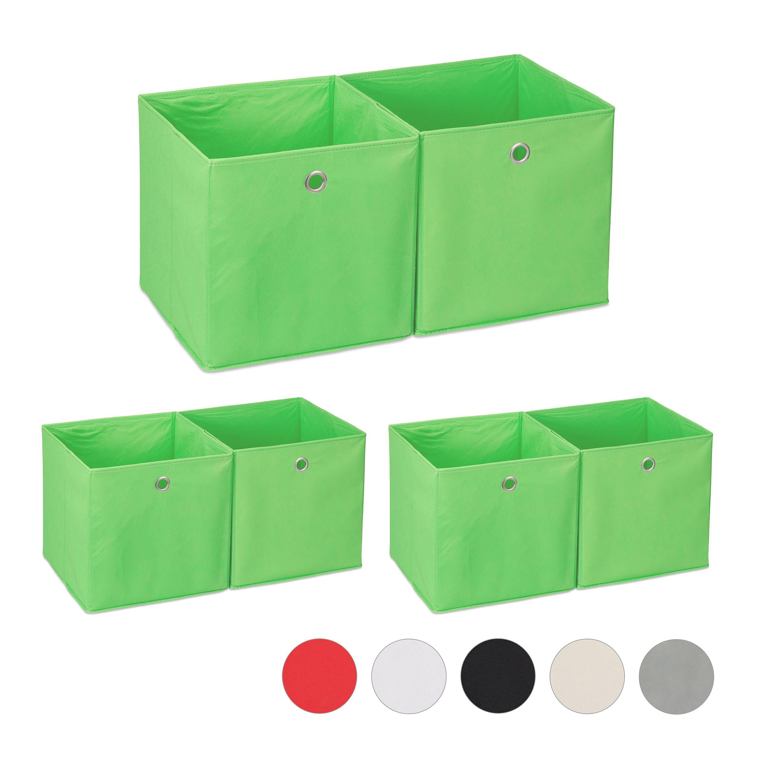 Aufbewahrungsbox 6 x Aufbewahrungsbox Stoff grün