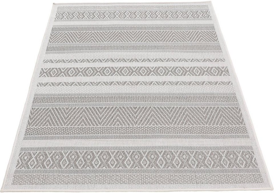 Teppich Boho 101, carpetfine, rechteckig, Höhe: 4 mm, robustes Flachgewebe, Sisal  Optik, UV-beständig, Außenbereich