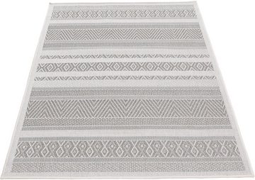 Teppich Boho 101, carpetfine, rechteckig, Höhe: 4 mm, robustes Flachgewebe, Sisal Optik, UV-beständig, Außenbereich