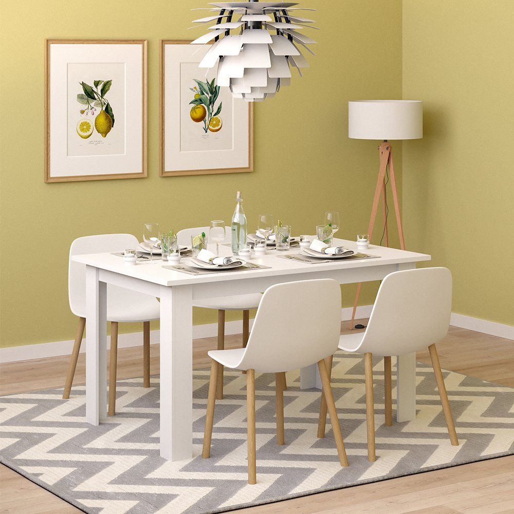 Vicco Esstisch Karlos, Weiß, 140 x 90 cm (1-St)