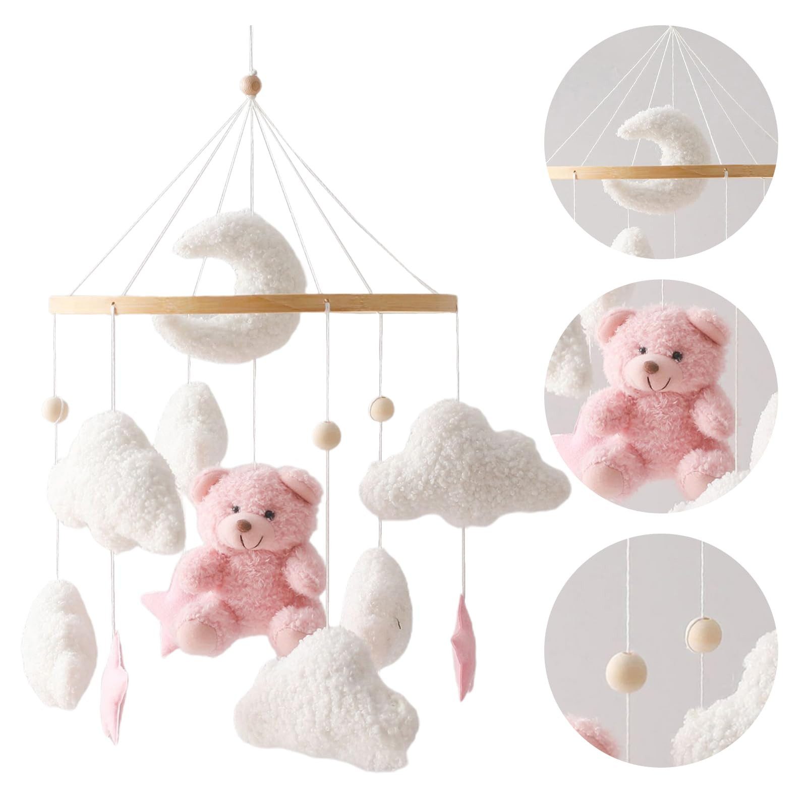 CLTYQ Mobile Baby,Windspiele Babybett Mobile 3D Bär, Kinderzimmer Hängende günstig online kaufen