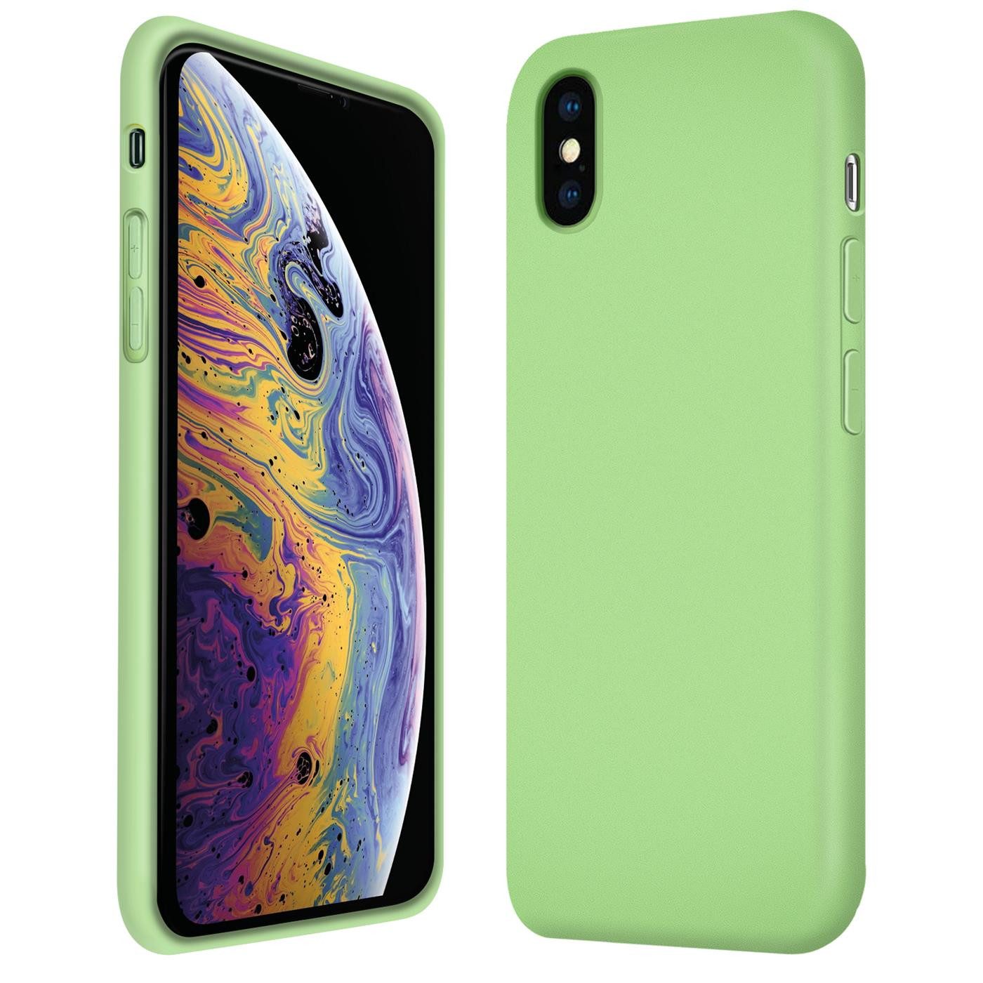 CoolGadget Handyhülle Silikon Case für das iPhone Xs Max Slim TPU Cover 6,5 Zoll, Weiche Schutz Hülle mit Innen Fleece aus Stoff Handy Tasche