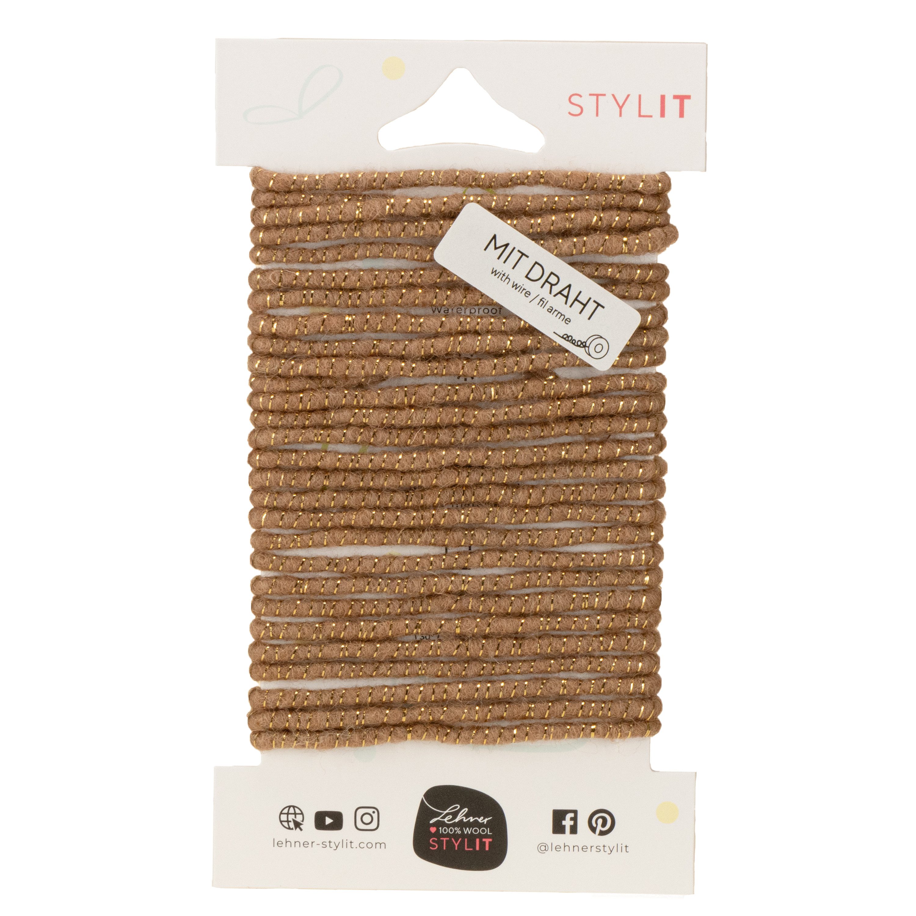 Viana Filzband Dekorative Wollkordel mit Draht für kreative Bastel- und