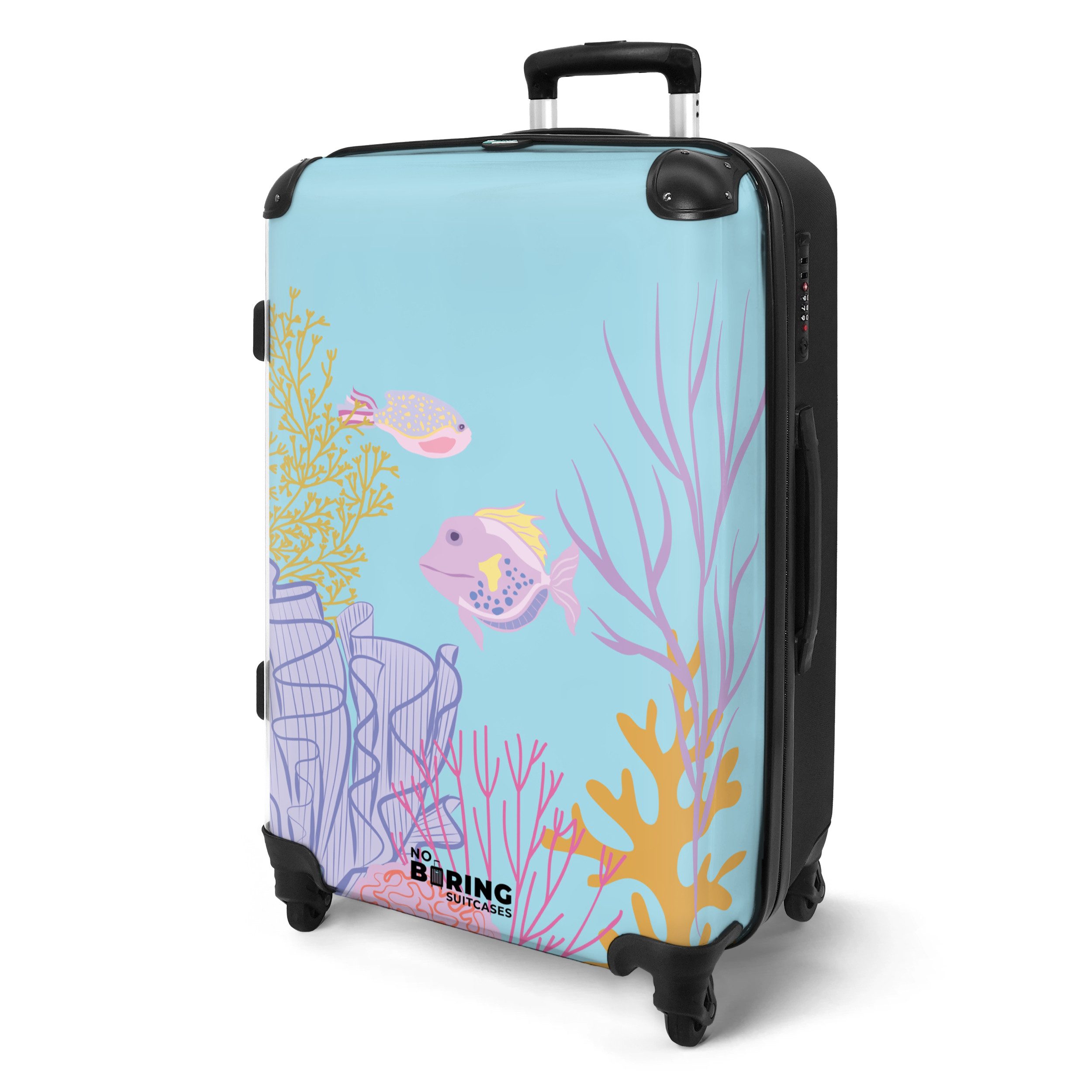 NoBoringSuitcases.com© Hartschalen-Trolley Blau mit Unterwasserwelt 67 günstig online kaufen