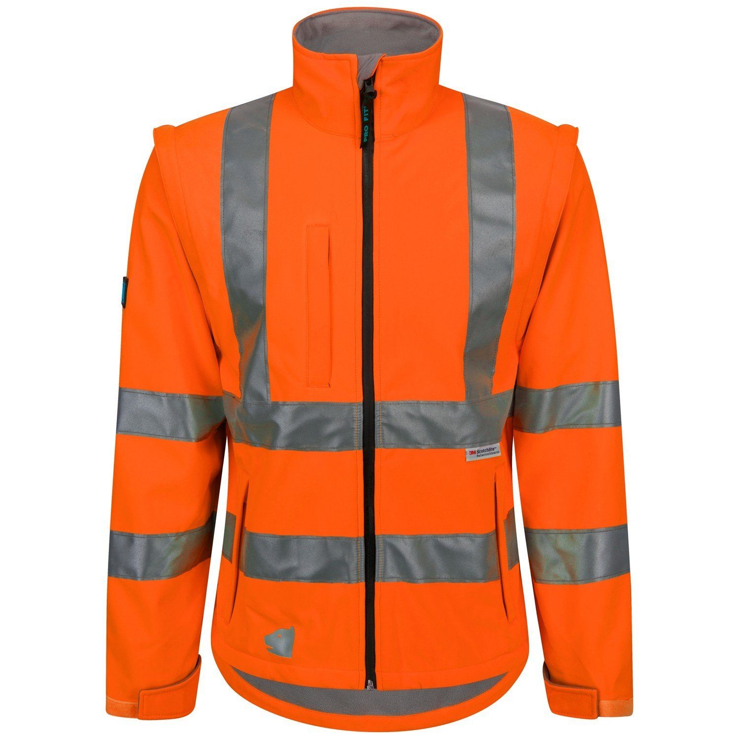 PRO FIT by Fitzner Arbeitsjacke Warnschutz-Softshelljacke Neonorange (1, Stück) Wind & Wasserabweisend, Atmungsaktiv, Reflektierend, Fleece Futter