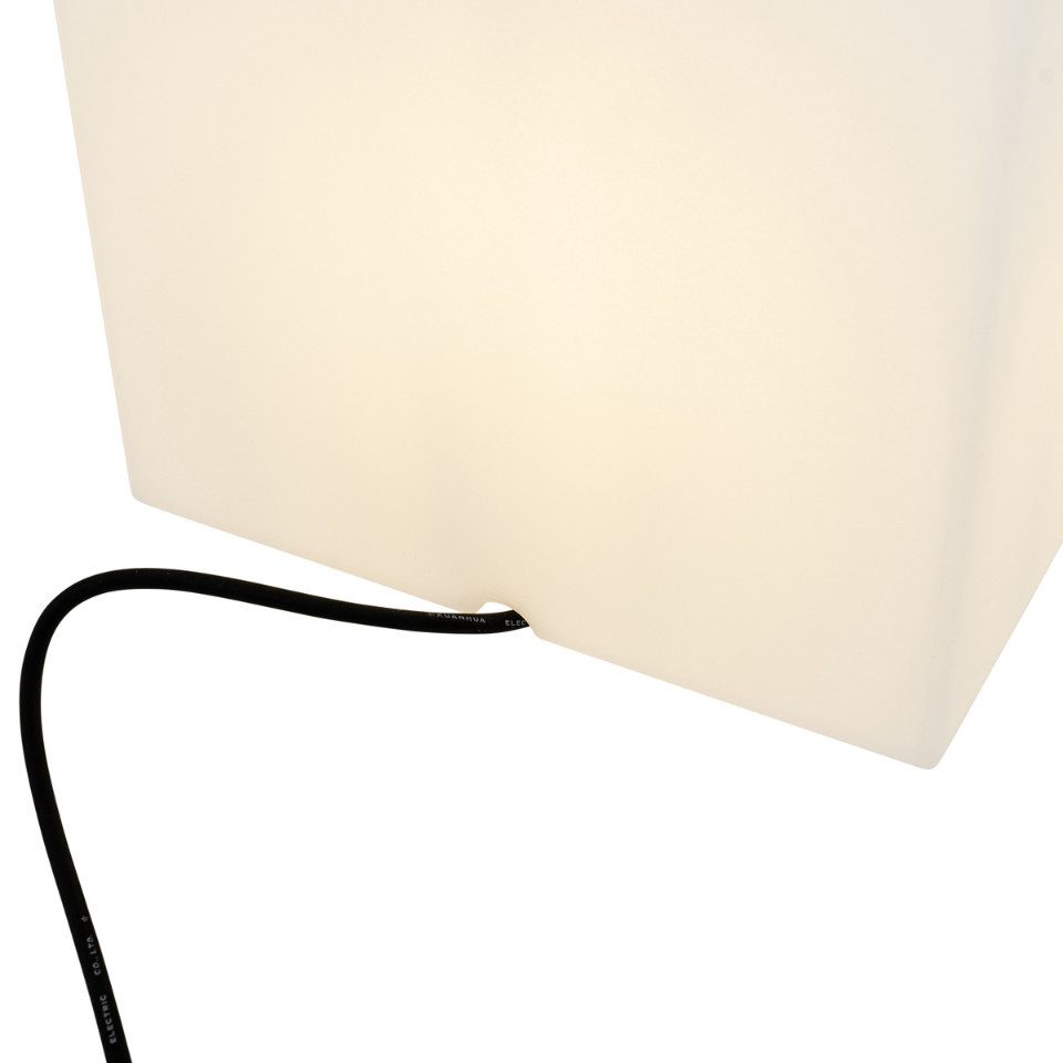 Qazqa Außen-Stehlampe Nura, ohne Leuchtmittel, Kaltweiß, QAZQA Außen Boden­leuchte, e27, Weiß, Kunststoff, Modern