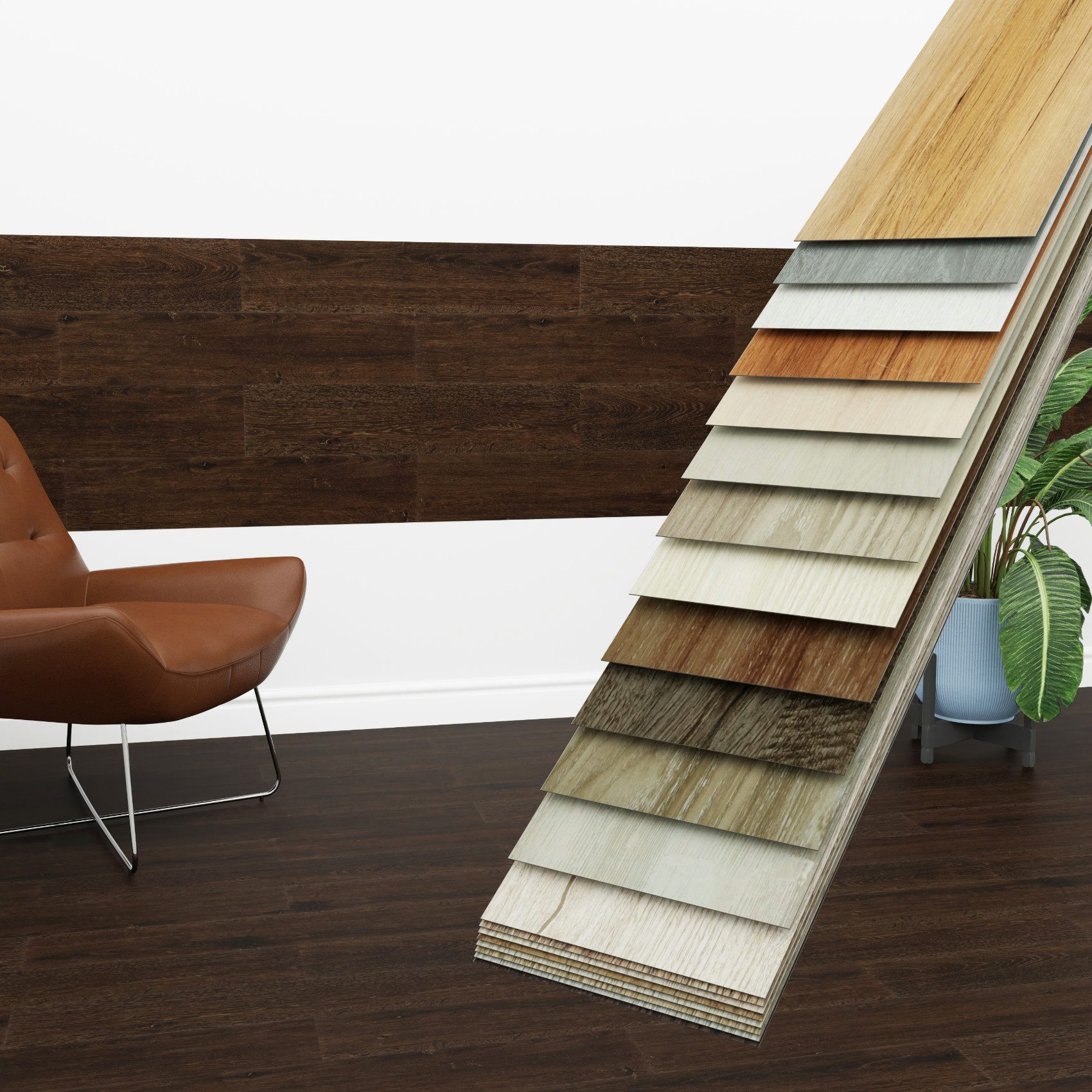 Hexim Vinylboden, Vinyldielen 0,97m² selbstklebend PVC Wandverkleidung Bodenbelag Holzoptik 91x15cm Paneele für Wand & Boden Holzdielen dunkelbraun (7 Dielen Espresso Bown - 1815-7)