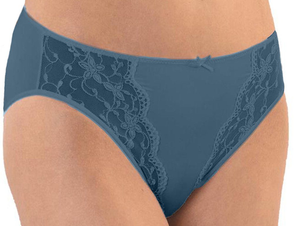 Nina Von C. Jazz-Pants Slips Jazzpant mit floraler Spitze 4821971, Taubenblau