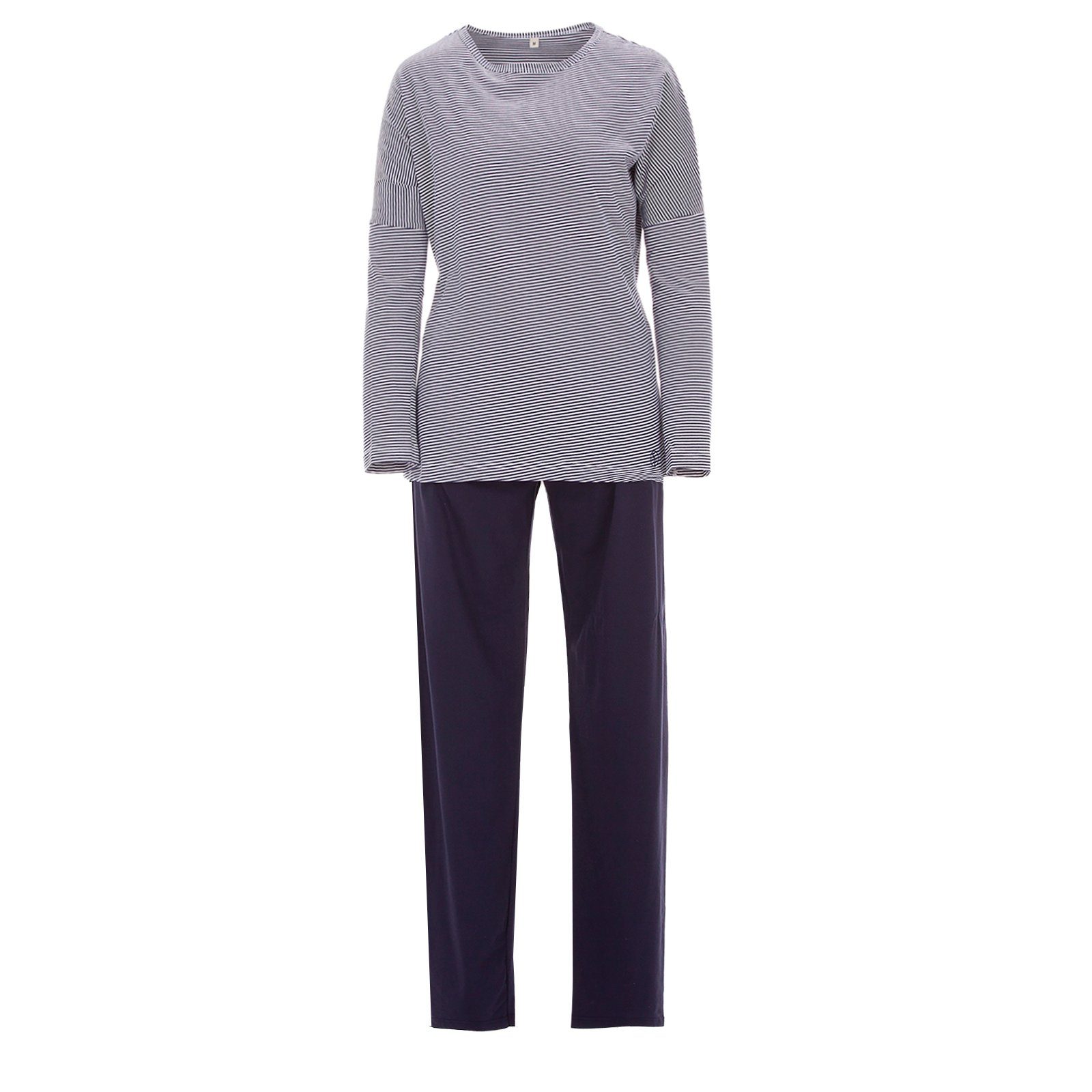 zeitlos Schlafanzug Pyjama Set Langarm - Gestreift günstig online kaufen