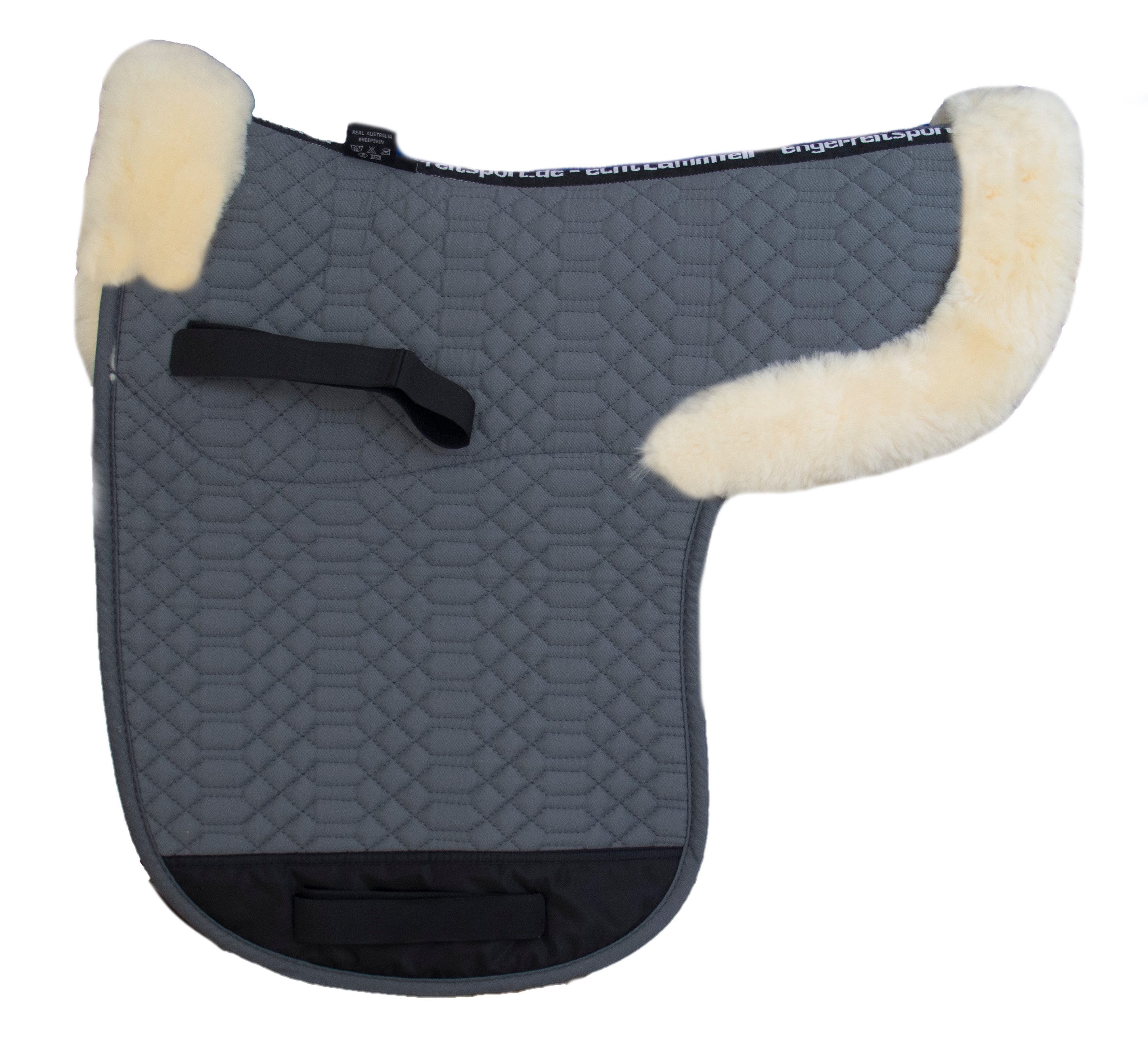 Engel Reitsport Sattelpad Satteldecke SADEK2 Lammfell & Baumwollsteppstoff Fell in Sattellage
