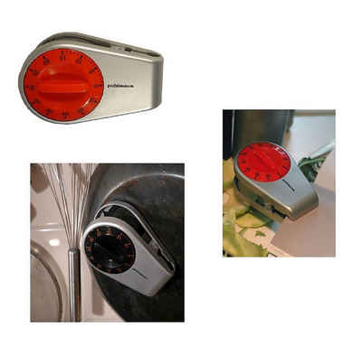 Capventure Küchentimer Cabanaz Kurzzeitmesser Rot mit Magnet + Clip Küchentimer