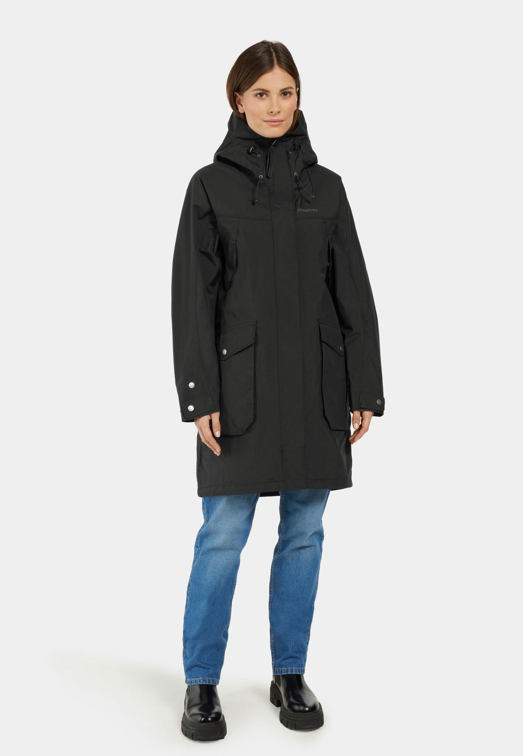 Didriksons Funktionsparka Damen Übergangsjacke Regenjacke Wasserdicht THELMA mit Kapuze mit Taschen