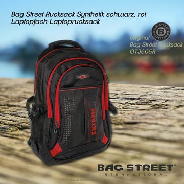BAG STREET Sportrucksack Bag Street Damen Herren Sporttasche, Sportrucksack, Businessrucksack Synthetik, schwarz, rot ca. 30cm x ca.