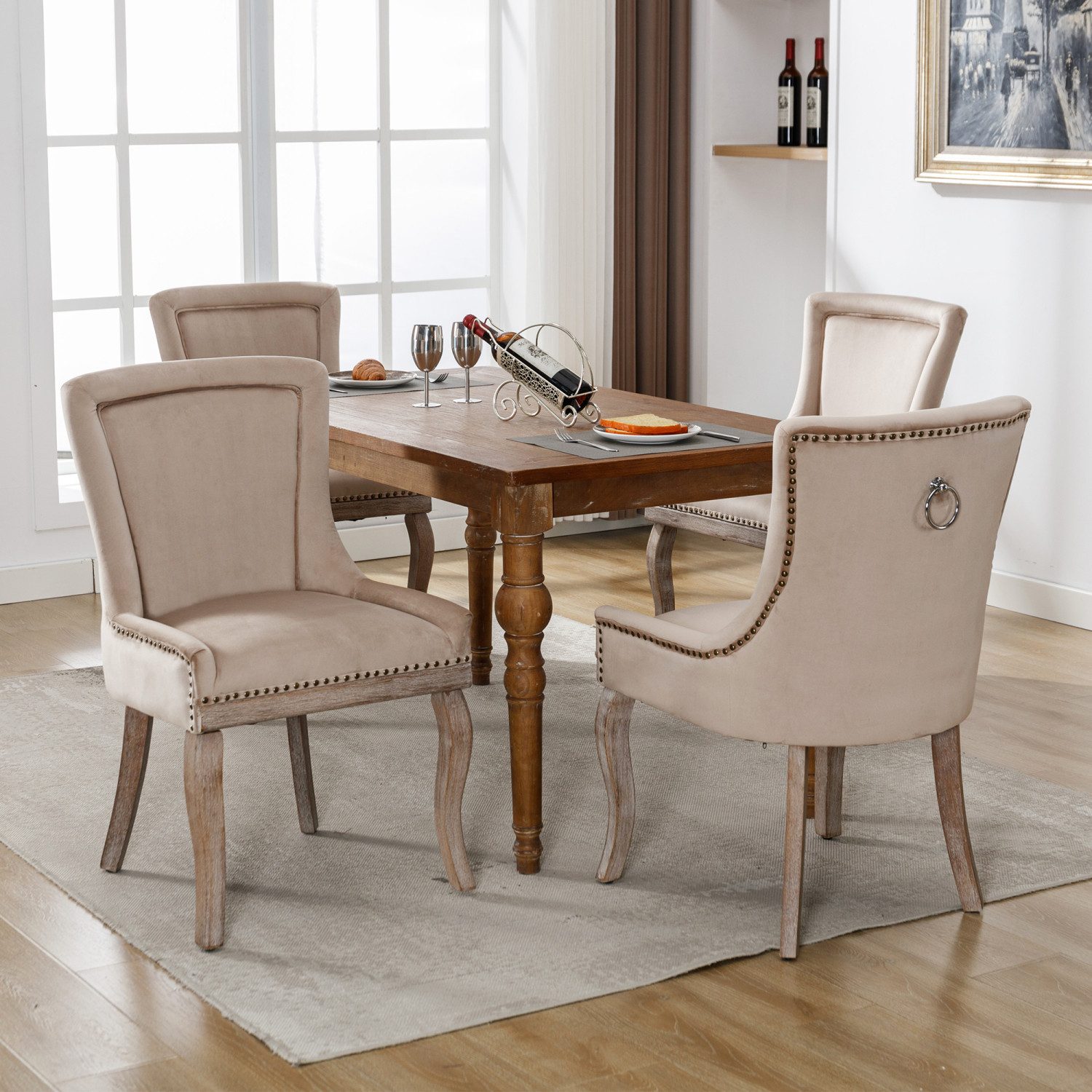 Flieks Esszimmerstuhl (Set, 4 St), 4er Set Polsterstühle Küchenstühle Samt günstig online kaufen