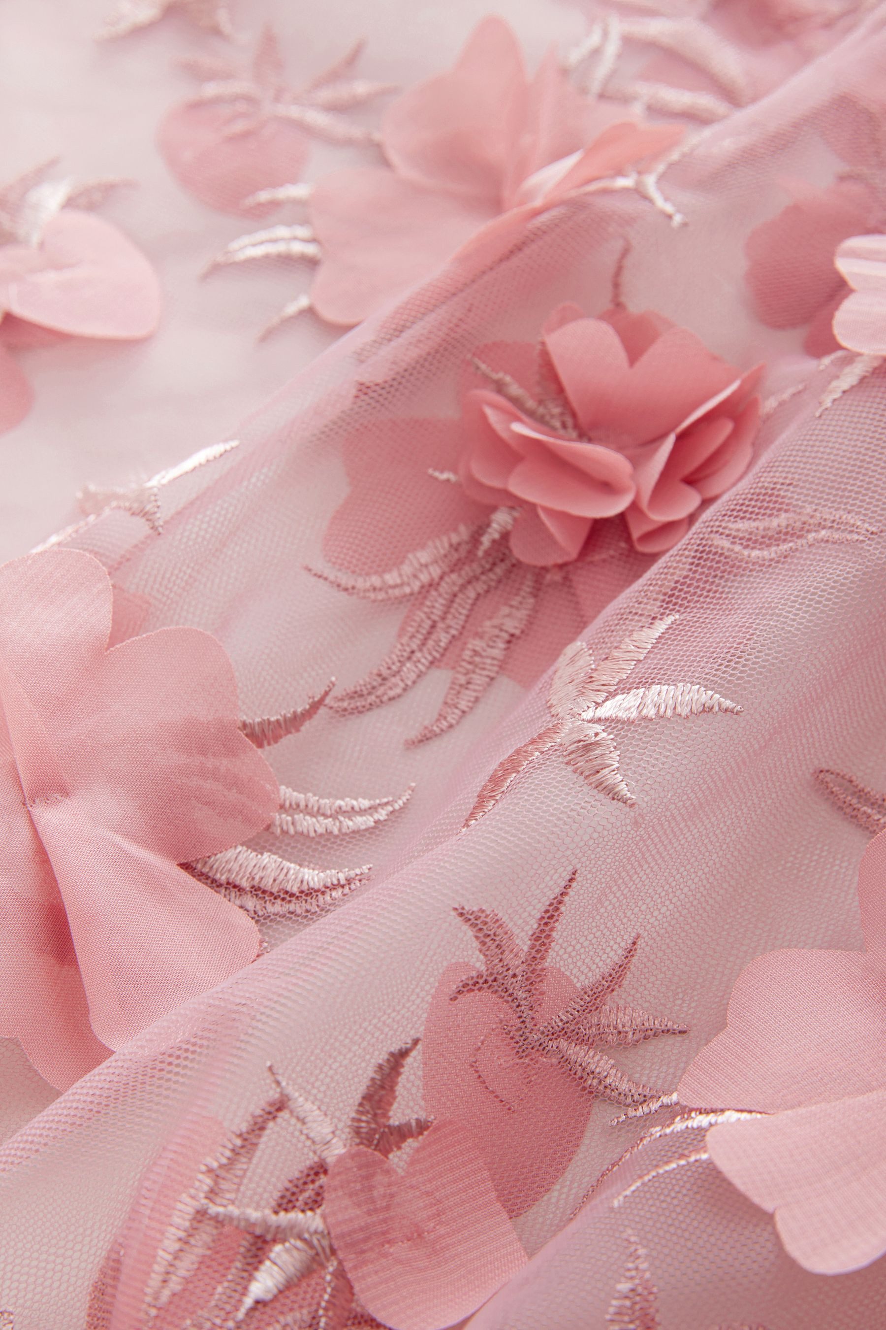 Next Langarmbluse Langarmoberteil aus Mesh mit 3D-Blume (1-tlg)