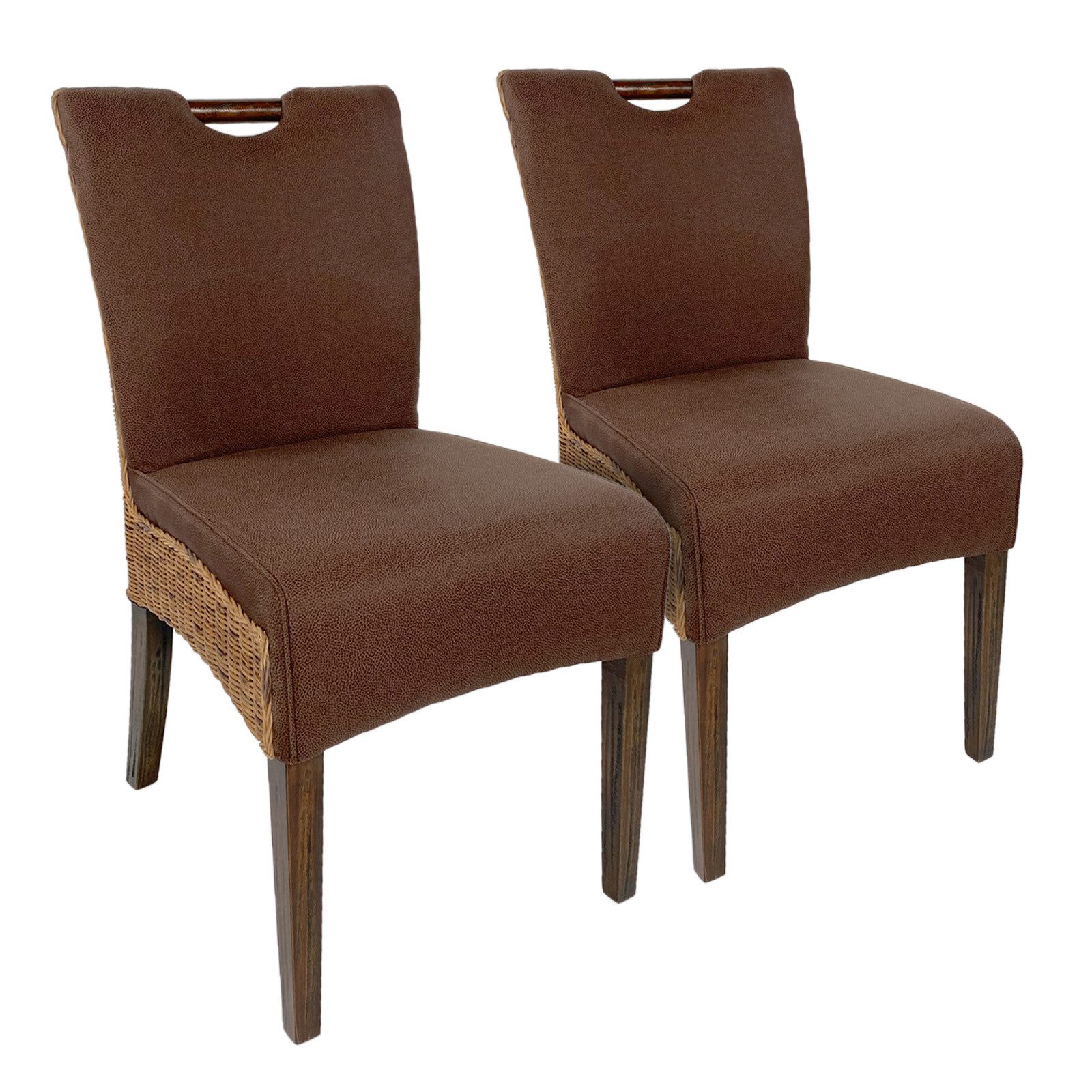 Amagohome Polsterstuhl Rattanstuhl Esszimmer Stühle Set 2 Stück Wintergarten Stühle Bilbao Po