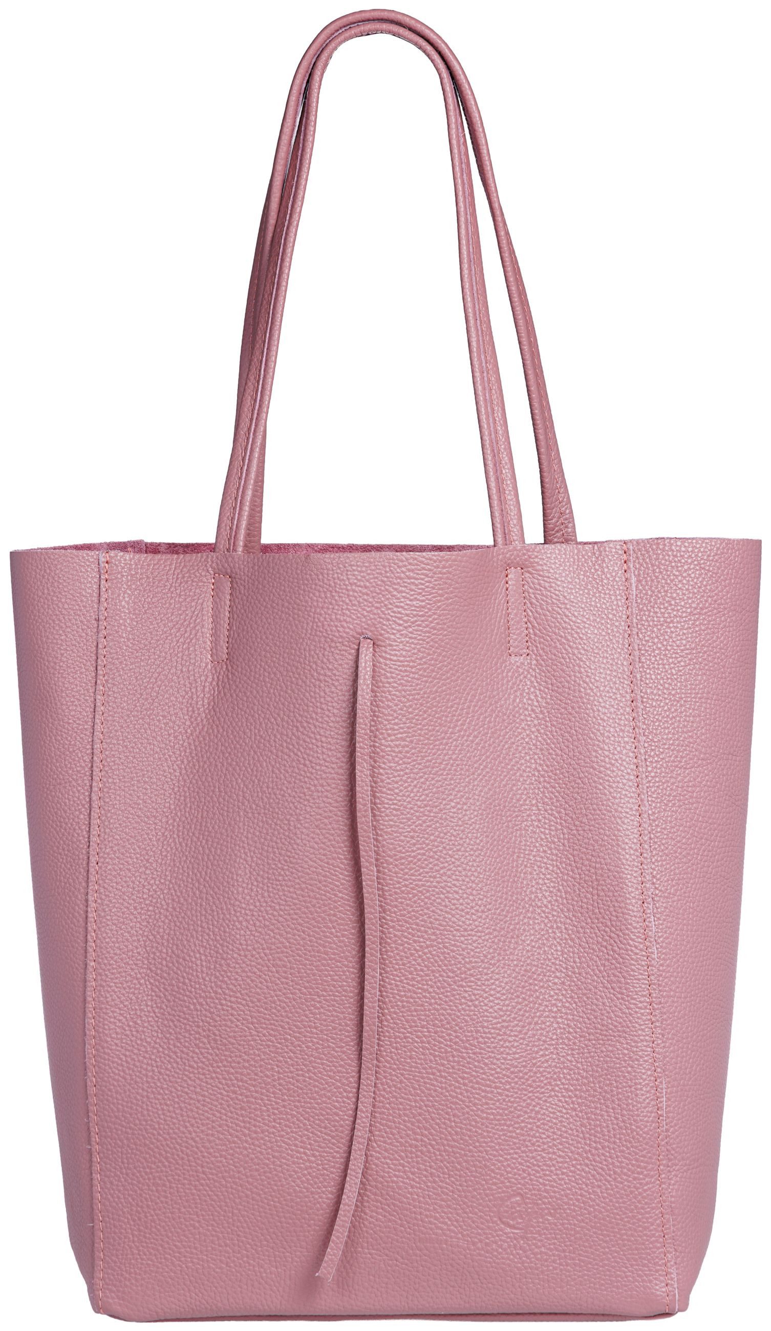 Caspar Schultertasche - Großer Damen Leder Shopper Tasche - CLASSIC LINE - Modell No.780, elegant, robust & unempfindlich - 100% Echtleder - Handmade in Italy