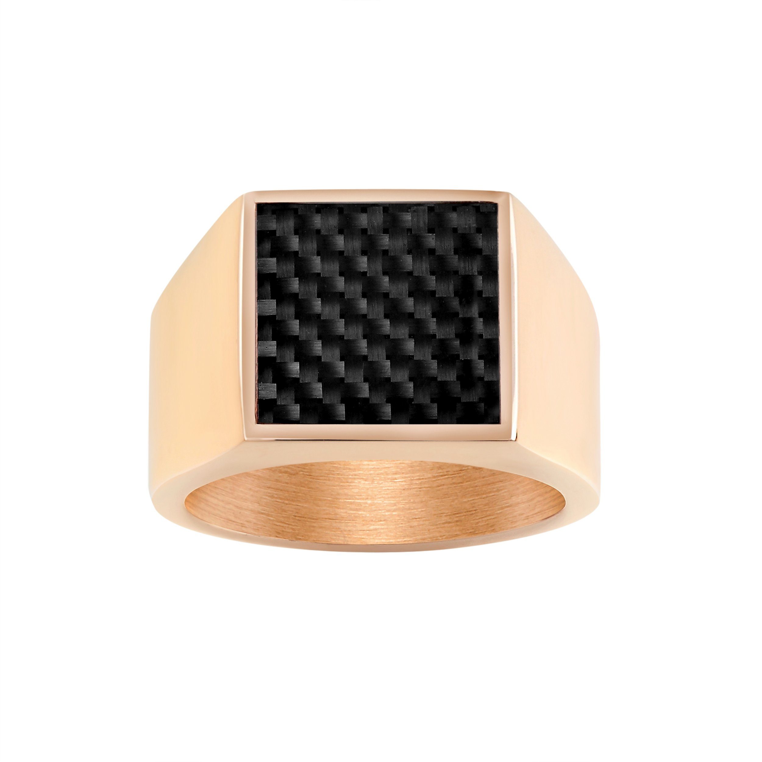 Karisma Fingerring RHX108 FashionRing Roségold Karbon- Edestahl 316L Männer