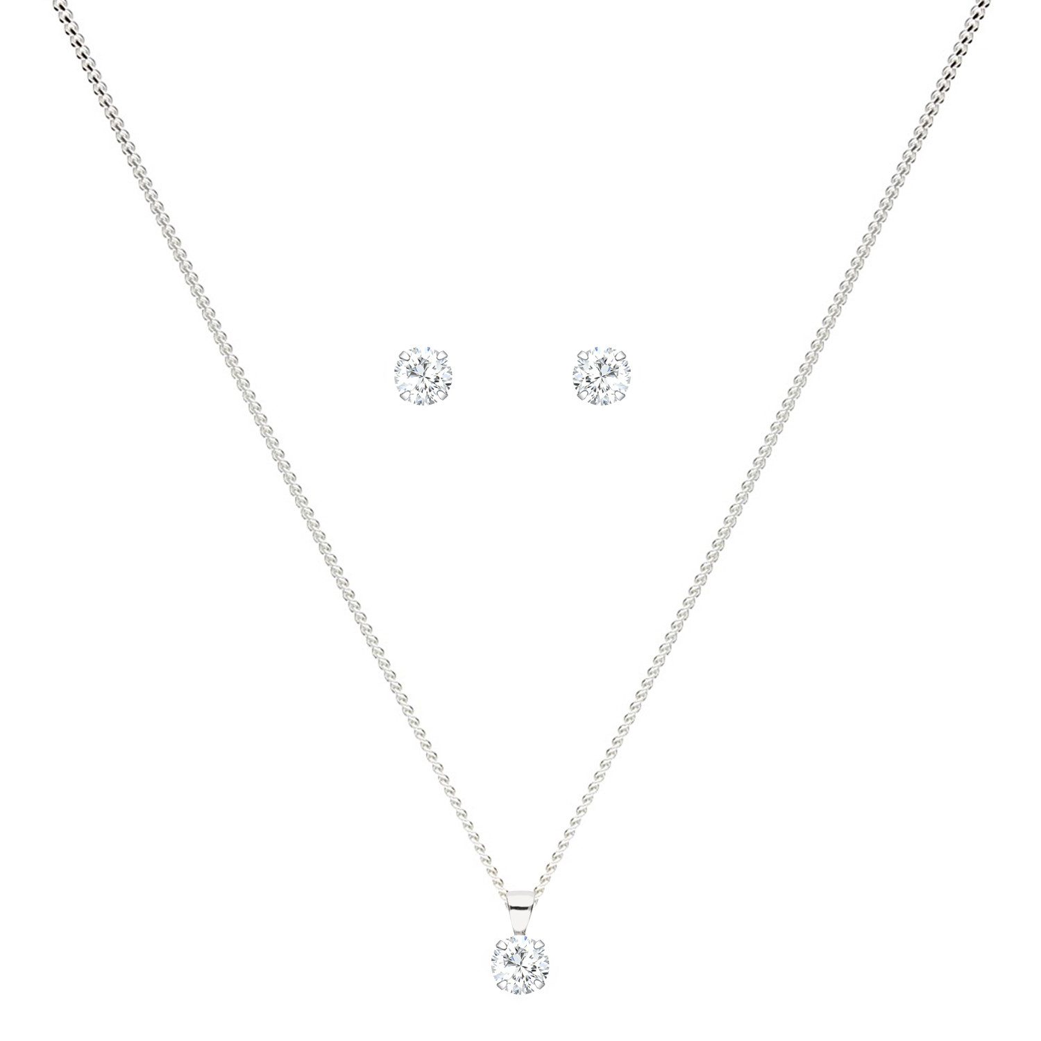 LÖB Ohrring und Ketten Set Damen 925 Silber Halskette Kette Ohrringe Set Zi günstig online kaufen