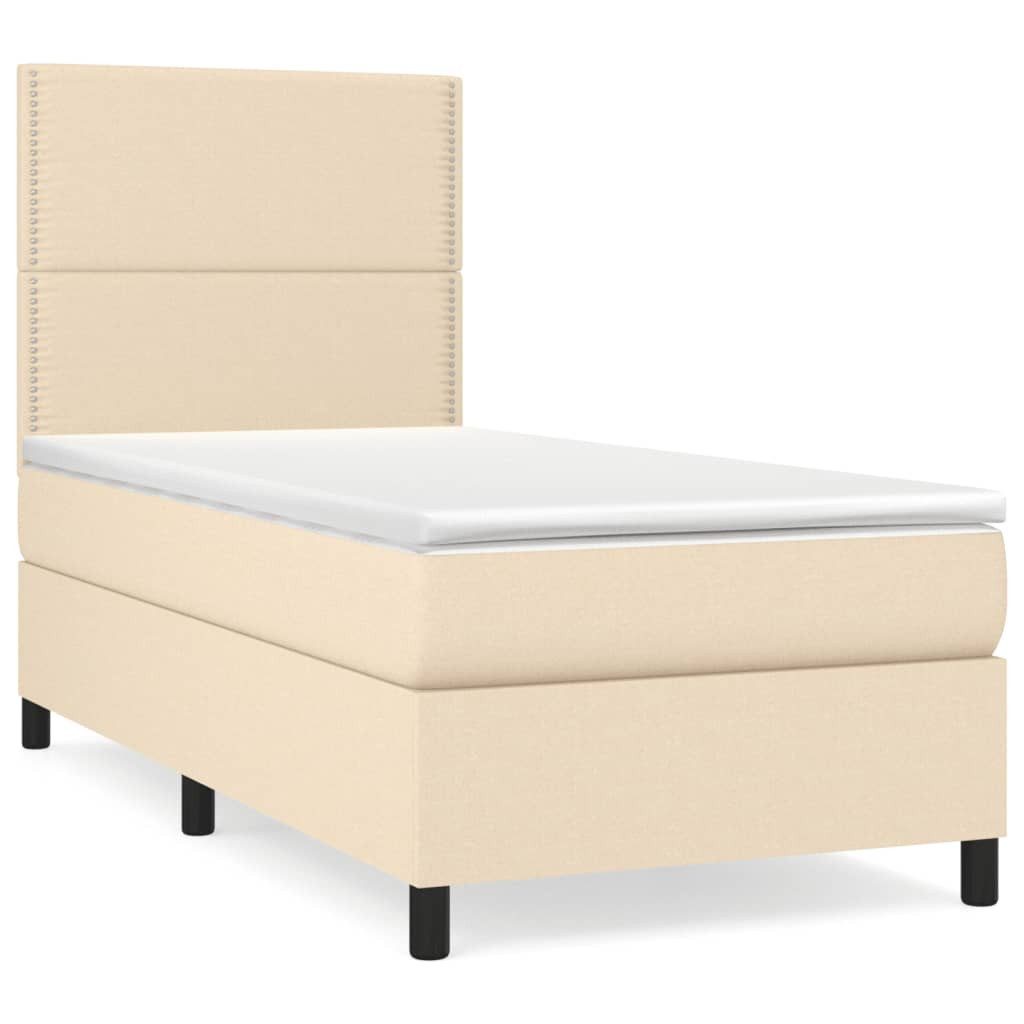 vidaXL Boxspringbett mit Matratze Creme 90x190 cm Stoff1373234 günstig online kaufen