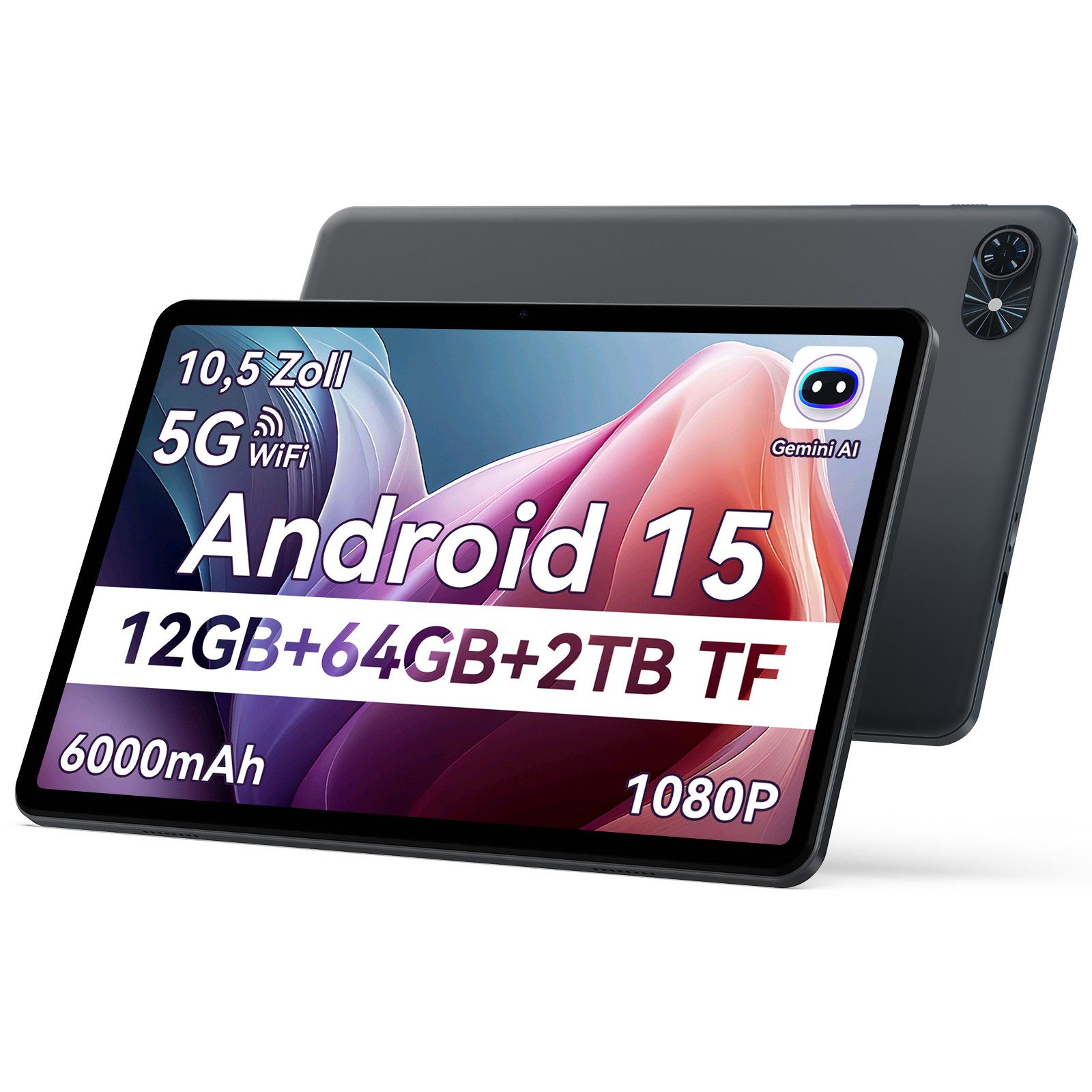 TABWEE T80 2025 Android15 Tablet (10.5", 64 GB, 5G wifi, Android 15, Gemini AI, PC-Modus)