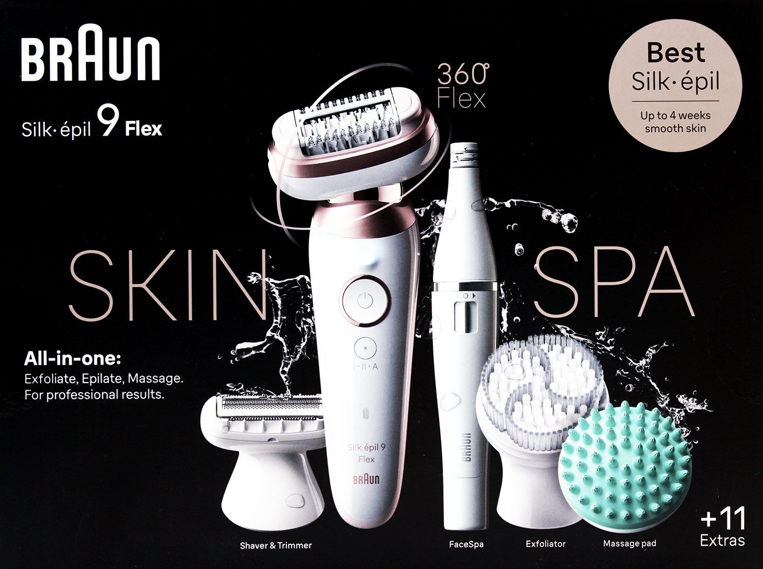 Braun Epilierer Braun Silk-Epil SES9-580 3D 360° Flex Skin Spa Epilierset