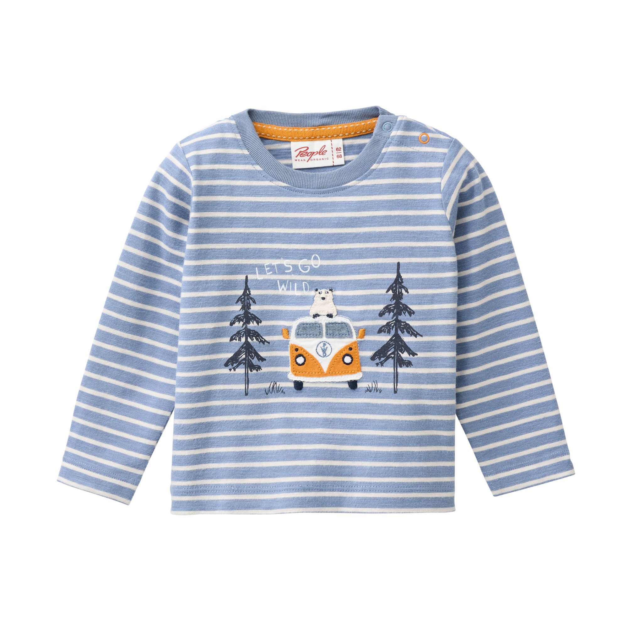 People Wear Organic Langarmshirt mit Motiv, aus Bio-Baumwolle