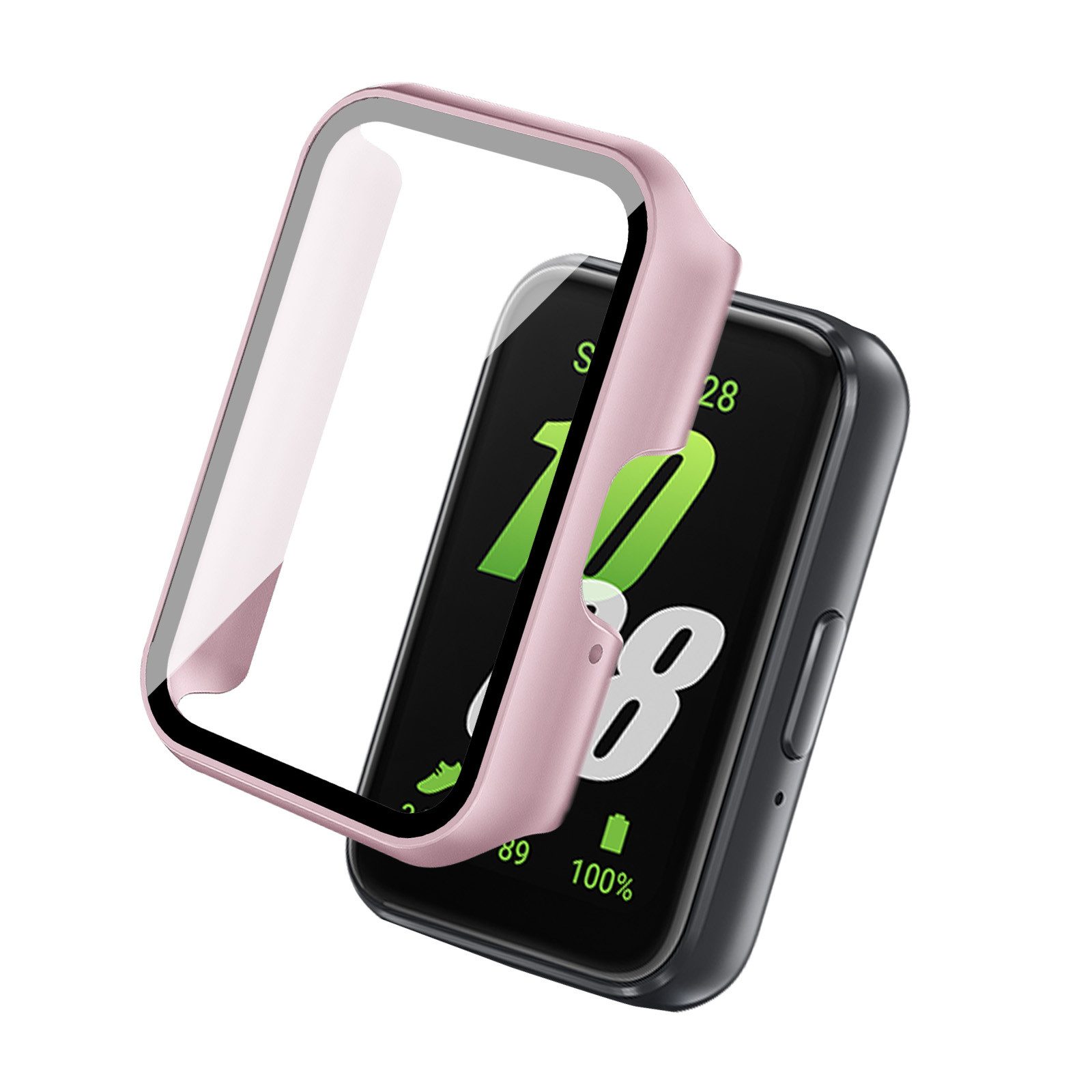 Tec-Expert Smartwatch-Hülle Hülle mit integriertem Displayschutz für Samsung Galaxy Fit3 40 mm, Rundum Schutz Cover Case Bumper stoß-und kratzfest robust