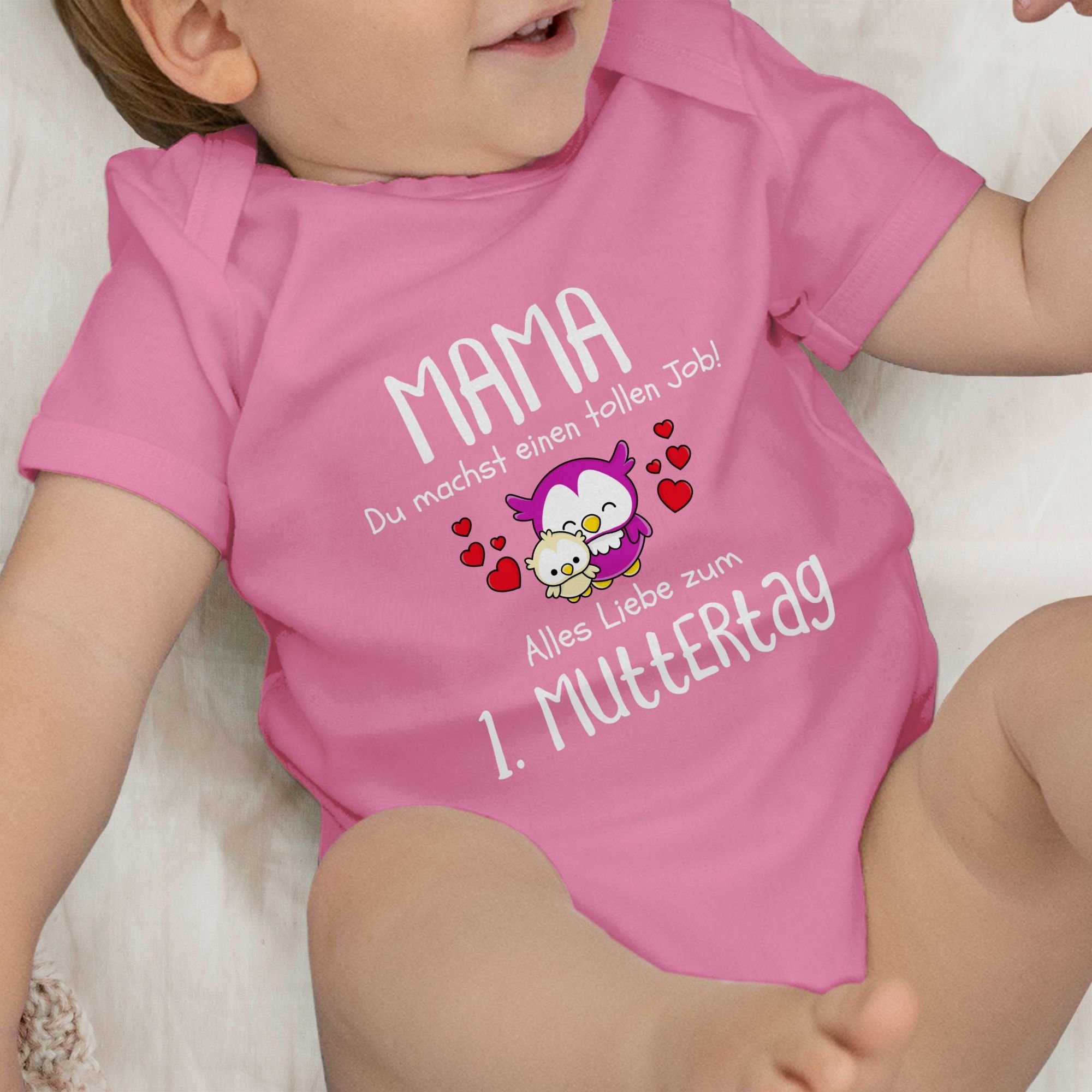machst 1 Mama Shirtracer Muttertagsgeschenk du I 1. Job Pink einen Shirtbody (1-tlg) Muttertag tollen