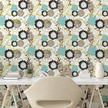 Abakuhaus Vinyltapete selbstklebendes Wohnzimmer Küchenakzent, Jahrgang Abstrakt Aufwändige Blumen