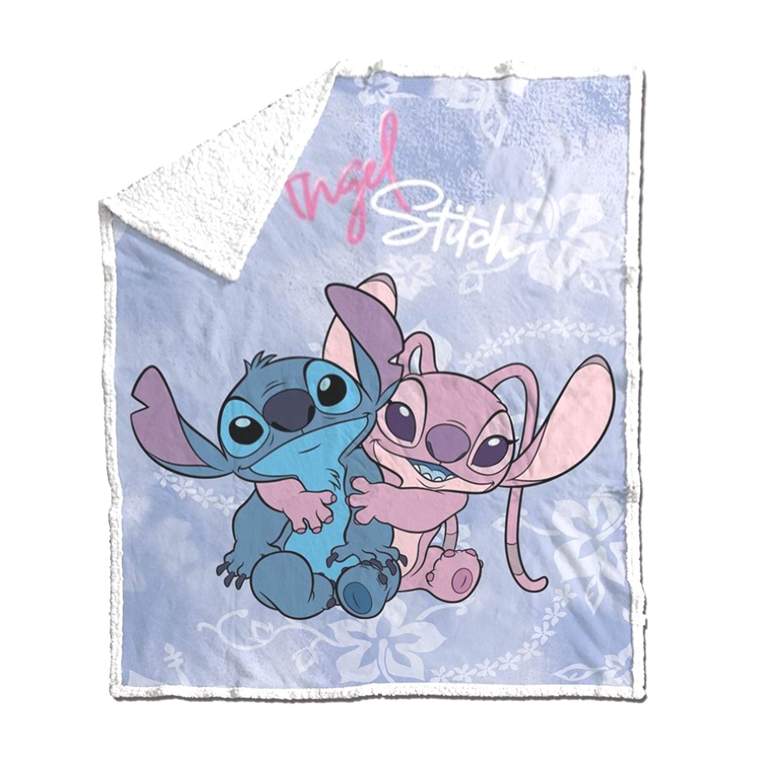 Wohndecke Flanelldecke 120 × 150 cm für Sofa Bett Kinderzimmer, Lilo & Stitch