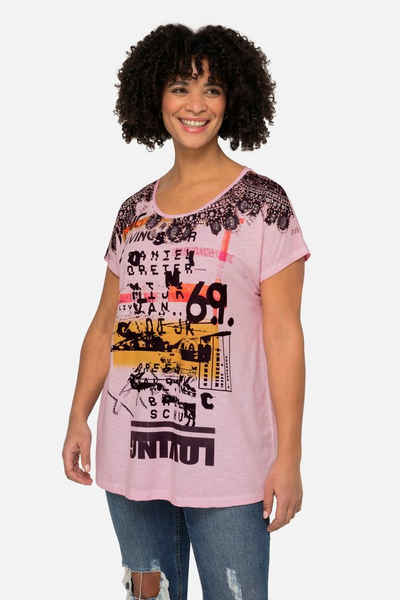 Angel of Style Rundhalsshirt T-Shirt oversized Schrift-Motiv Rundhalsausschnitt