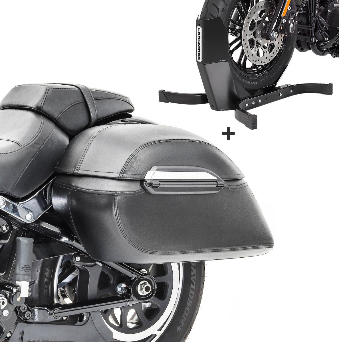 Craftride Motorradheber Set CK3 Hartschalen Seitenkoffer 33L + Motorradwippe Easy Plus